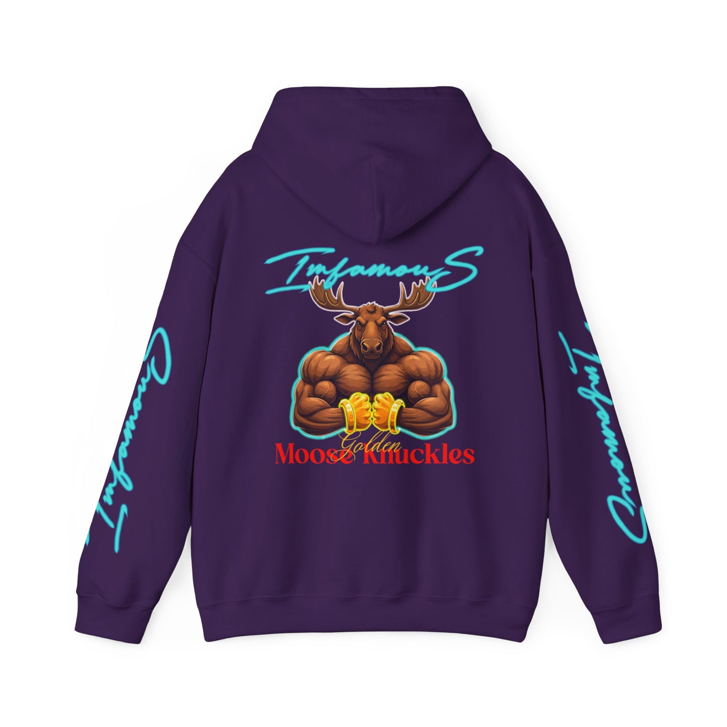 Premium Hooded Sweatshirt - Imfamous Golden Moose Knuckles Design