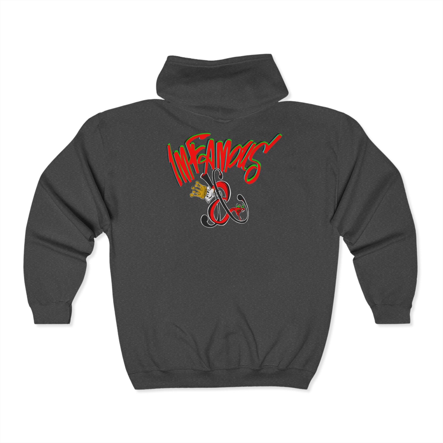 Premium Full Zip Hooded Sweatshirt - Imfamous logo