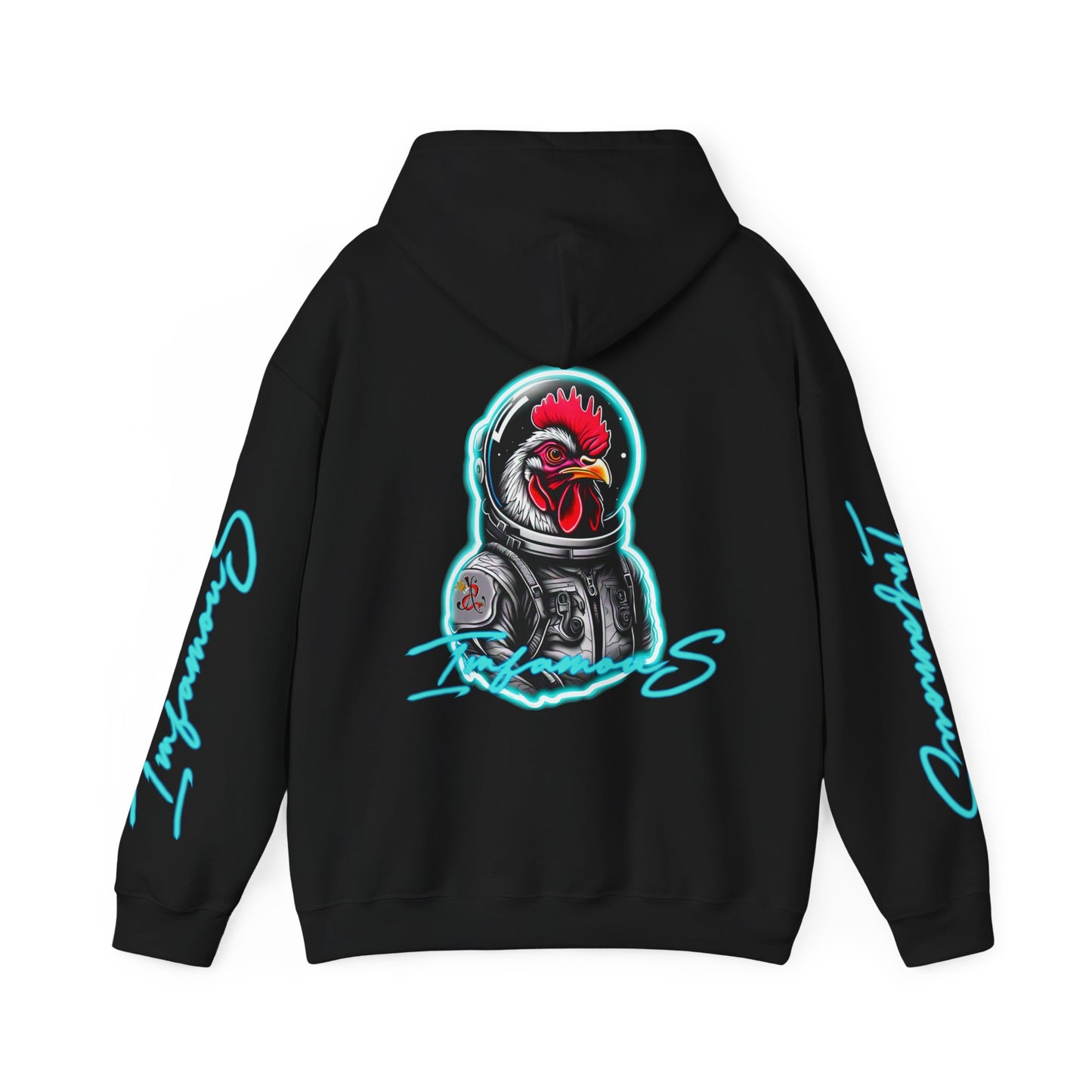 Hooded Sweatshirt - Imfamous Mr Madcock Spacecock Design
