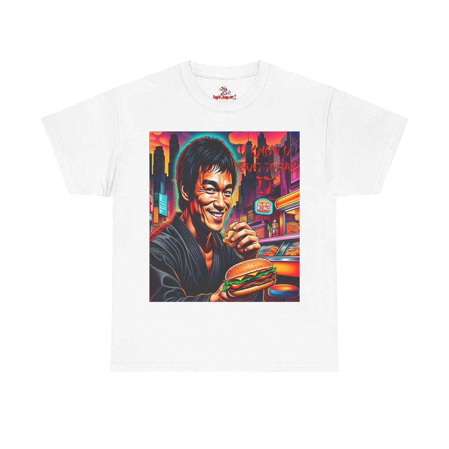 Retro Foodie Unisex Tee - Vibrant impersanation Art, Casual Wear, Gift for Food Lovers, Comic Con Fashion, funny king of Kung fu Tee