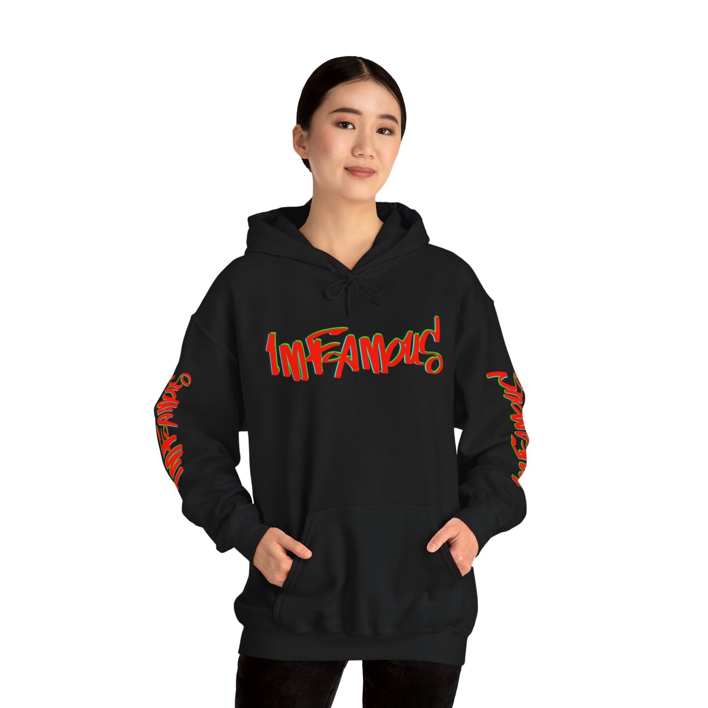 Premium Hooded Sweatshirt - Imfamous Irish Leprechaun on Skateboard Design