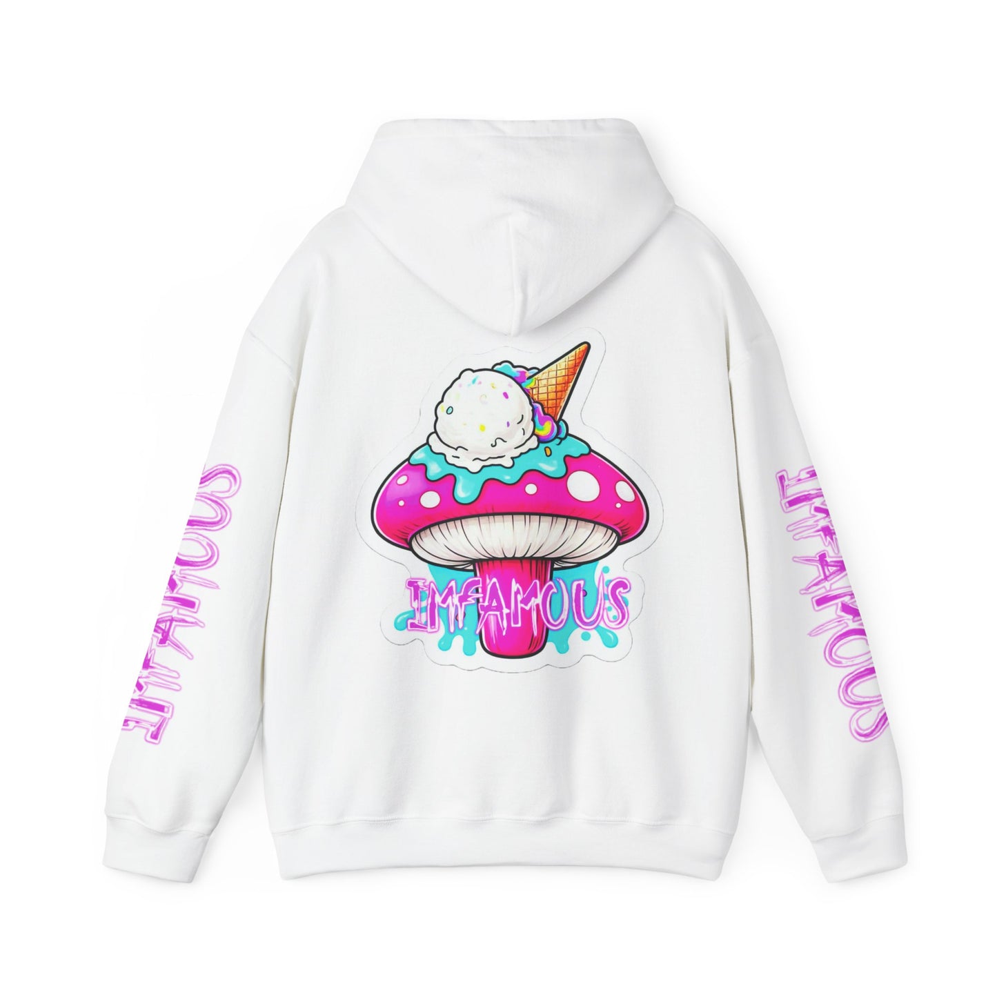 Premium Hooded Sweatshirt - Imfamous Ice Cream Psychedelic Mushroom Tip Design