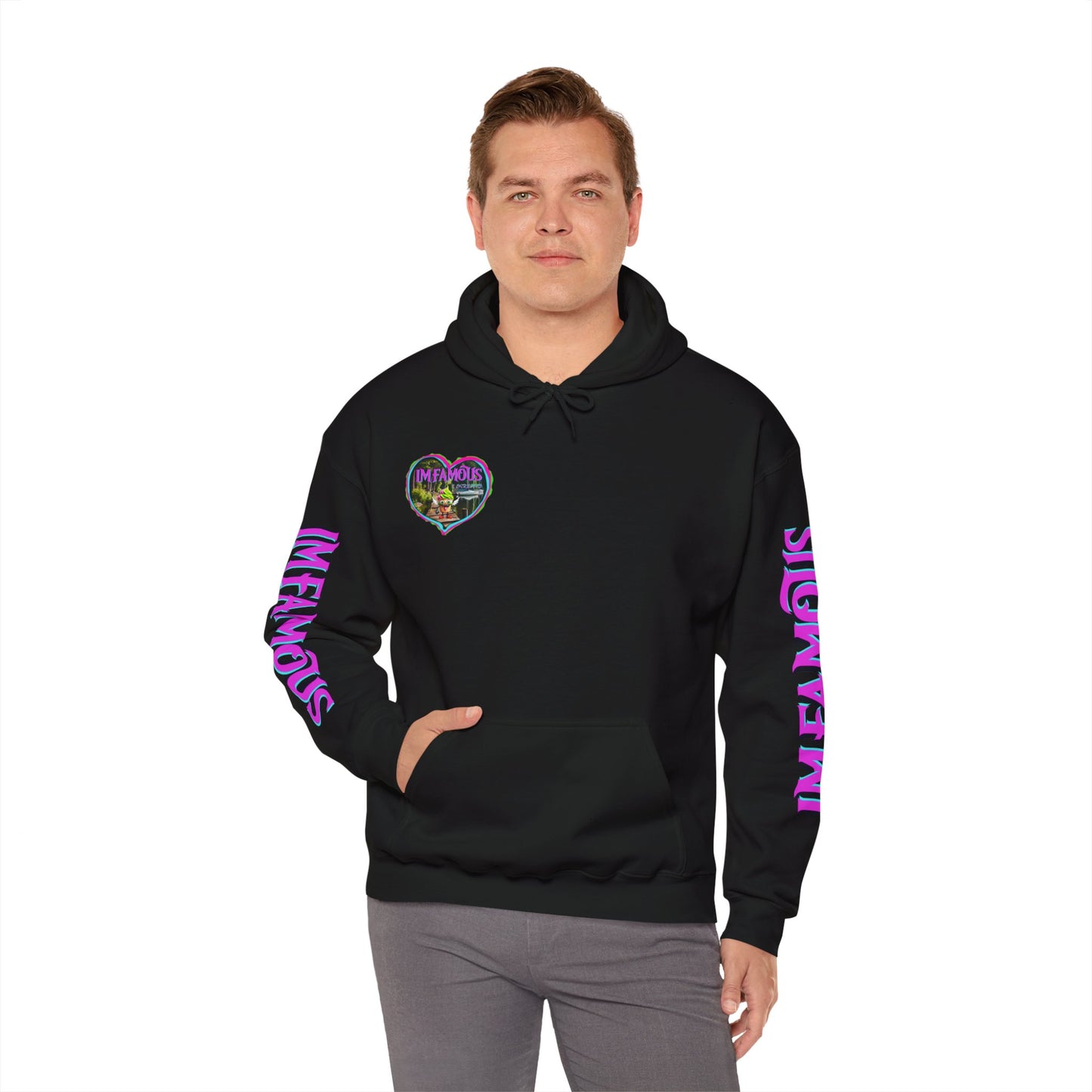 Premium Unisex Heavy Blend™ Hooded Sweatshirt - I love Imfamous i-screams design
