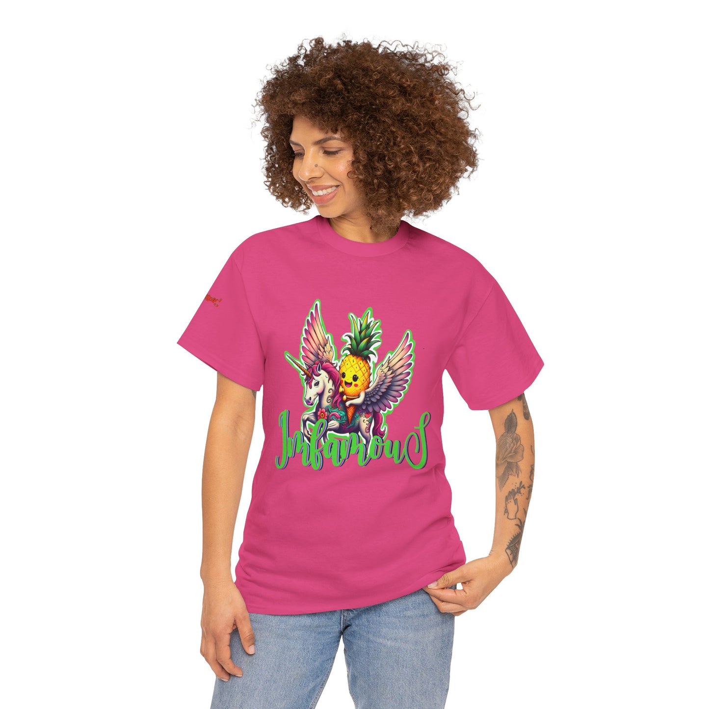 Graphic Tee Unipineapple Flying on Unicorn Heavy Cotton T-shirt