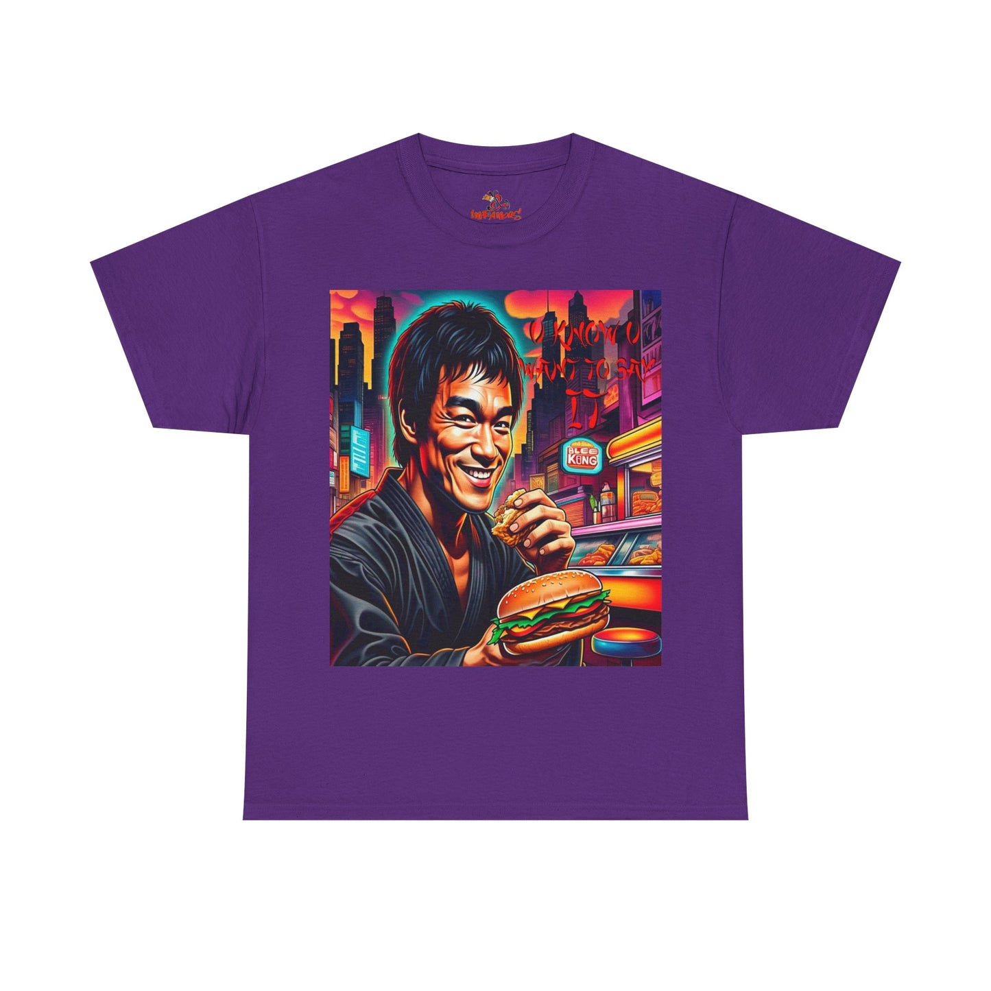 Retro Foodie Unisex Tee - Vibrant impersanation Art, Casual Wear, Gift for Food Lovers, Comic Con Fashion, funny king of Kung fu Tee