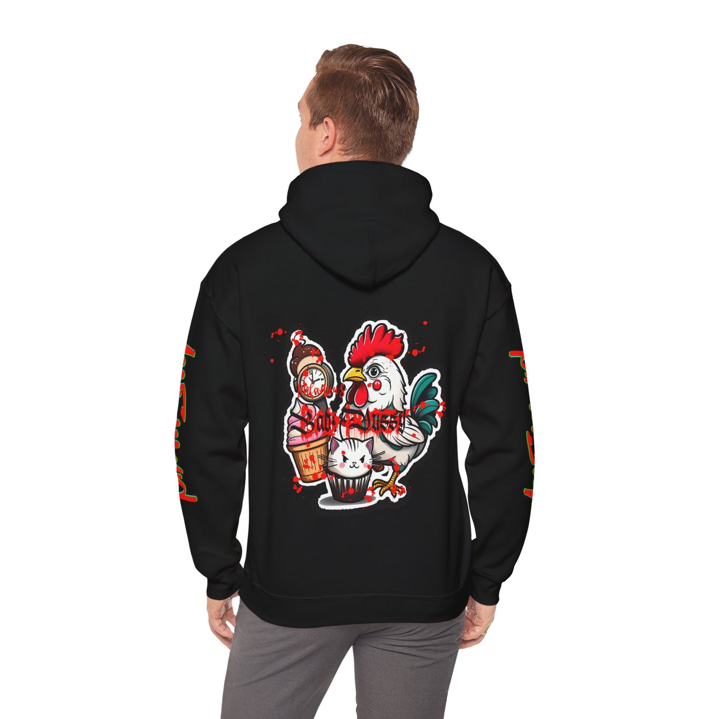 Sudadera con capucha con el famoso diseño de Bad Pussy Cat - Unisex