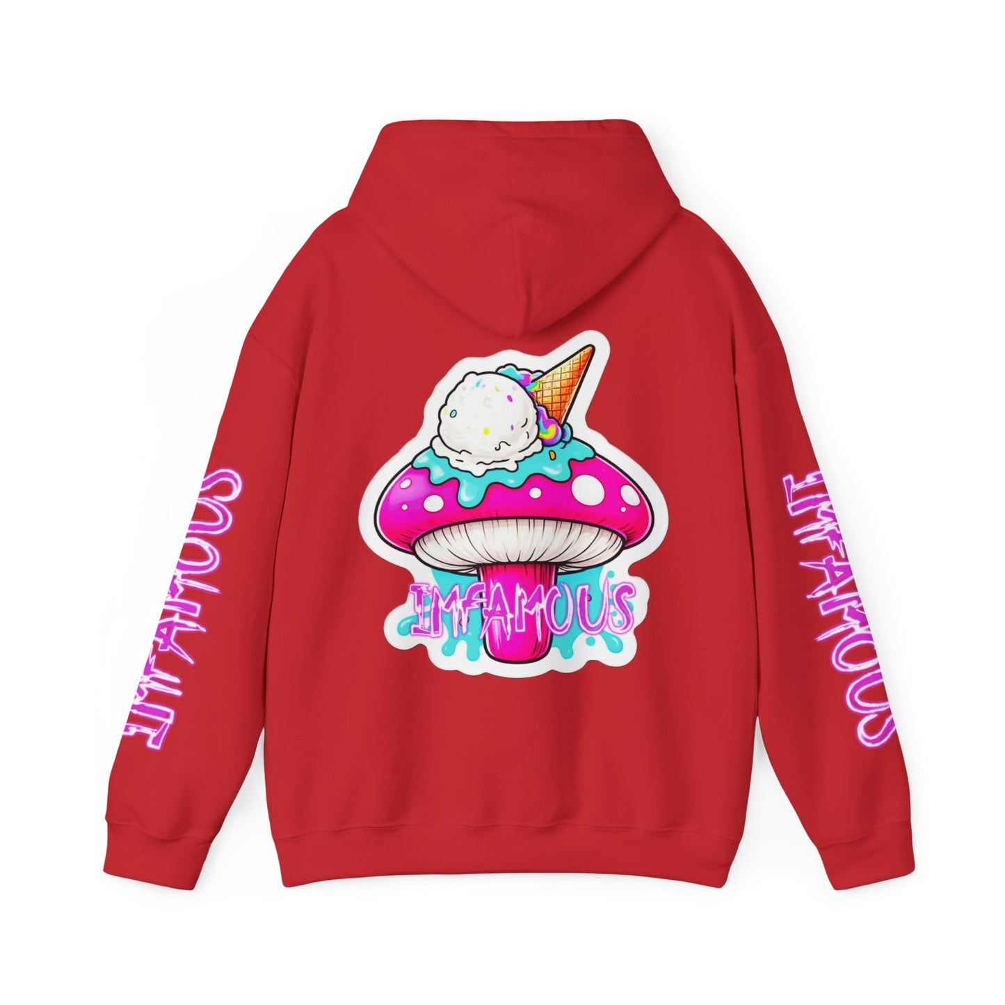 Premium Hooded Sweatshirt - Imfamous Ice Cream Psychedelic Mushroom Tip Design