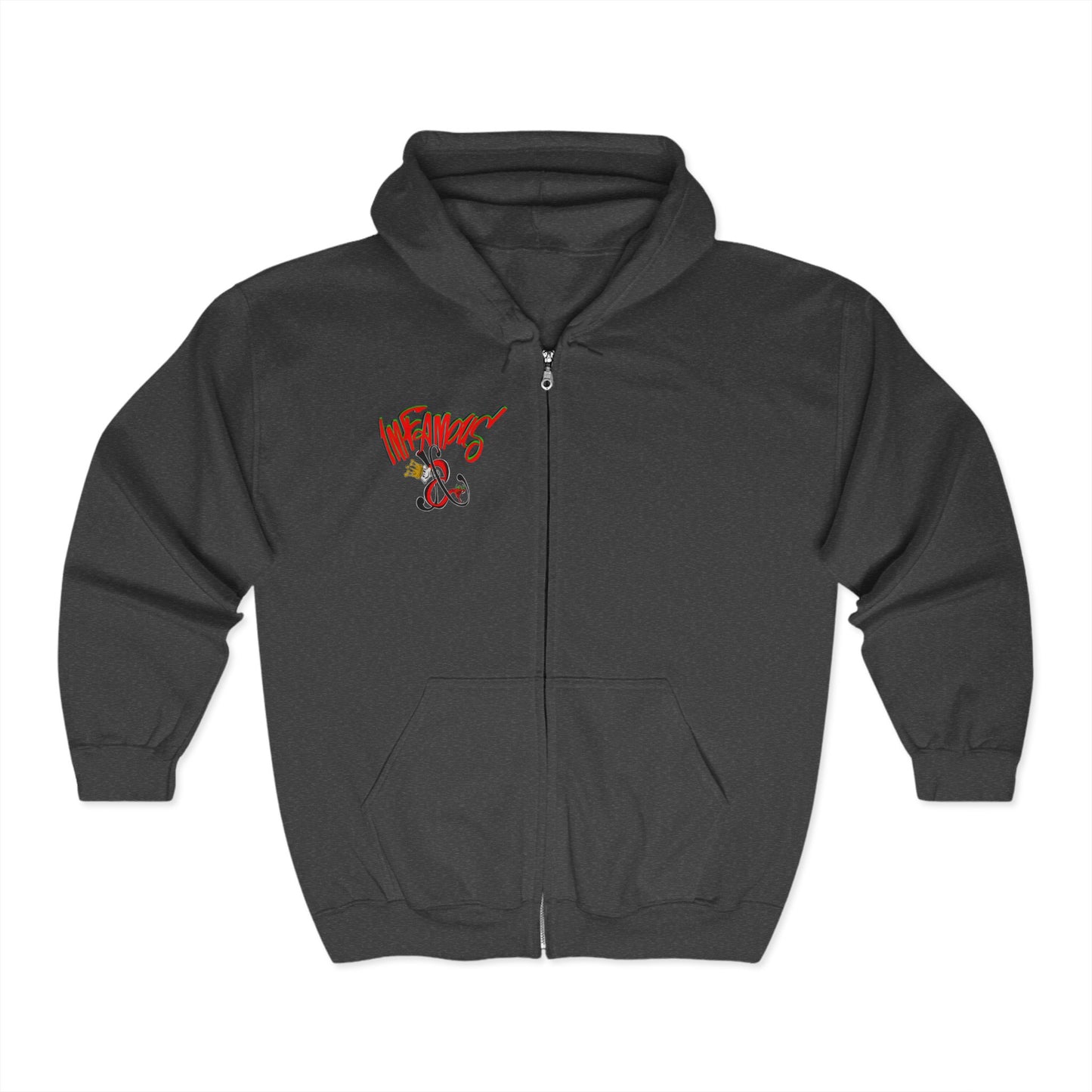 Premium Full Zip Hooded Sweatshirt - Imfamous logo