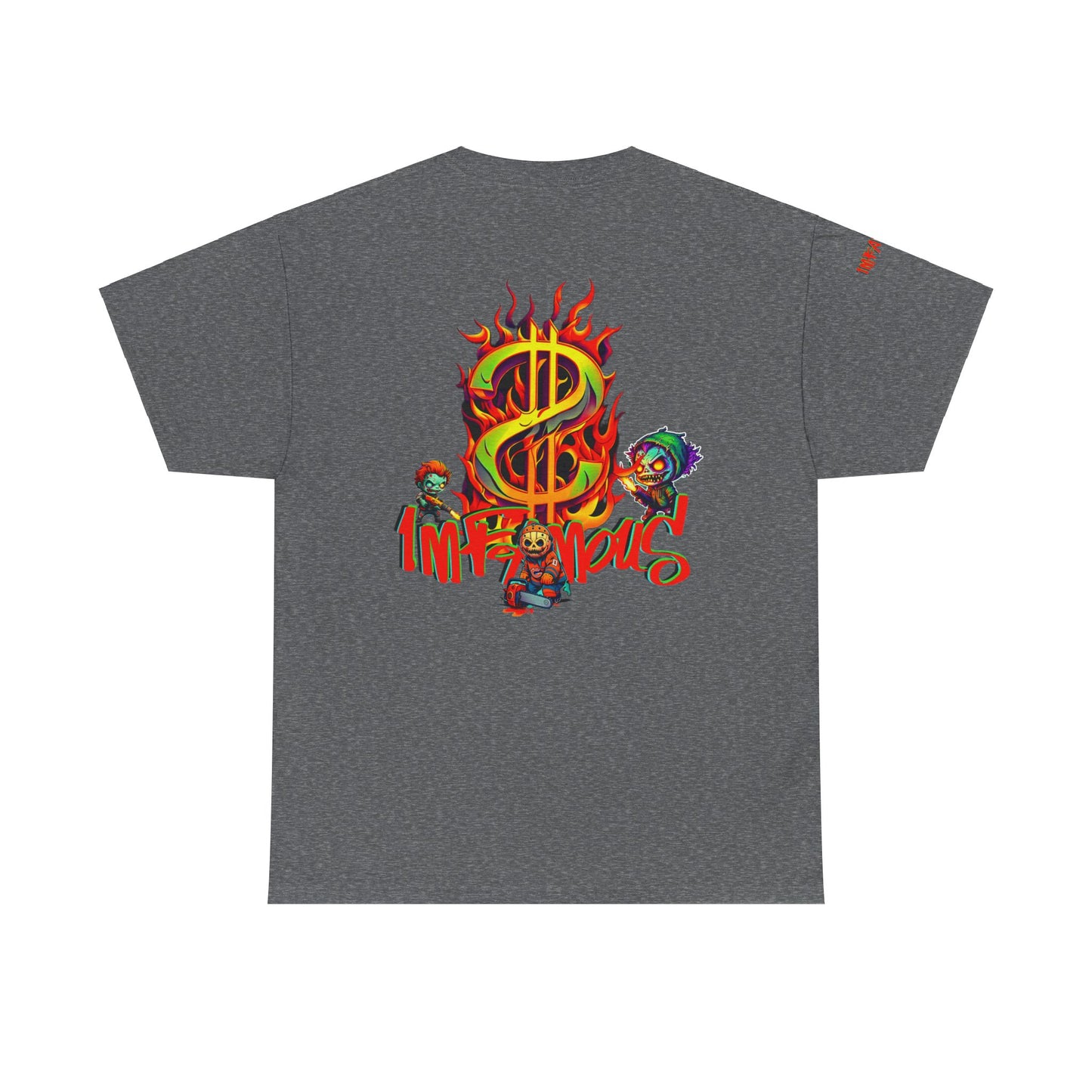 Premium graphic T-shirt - Imfamous halloween logo Design