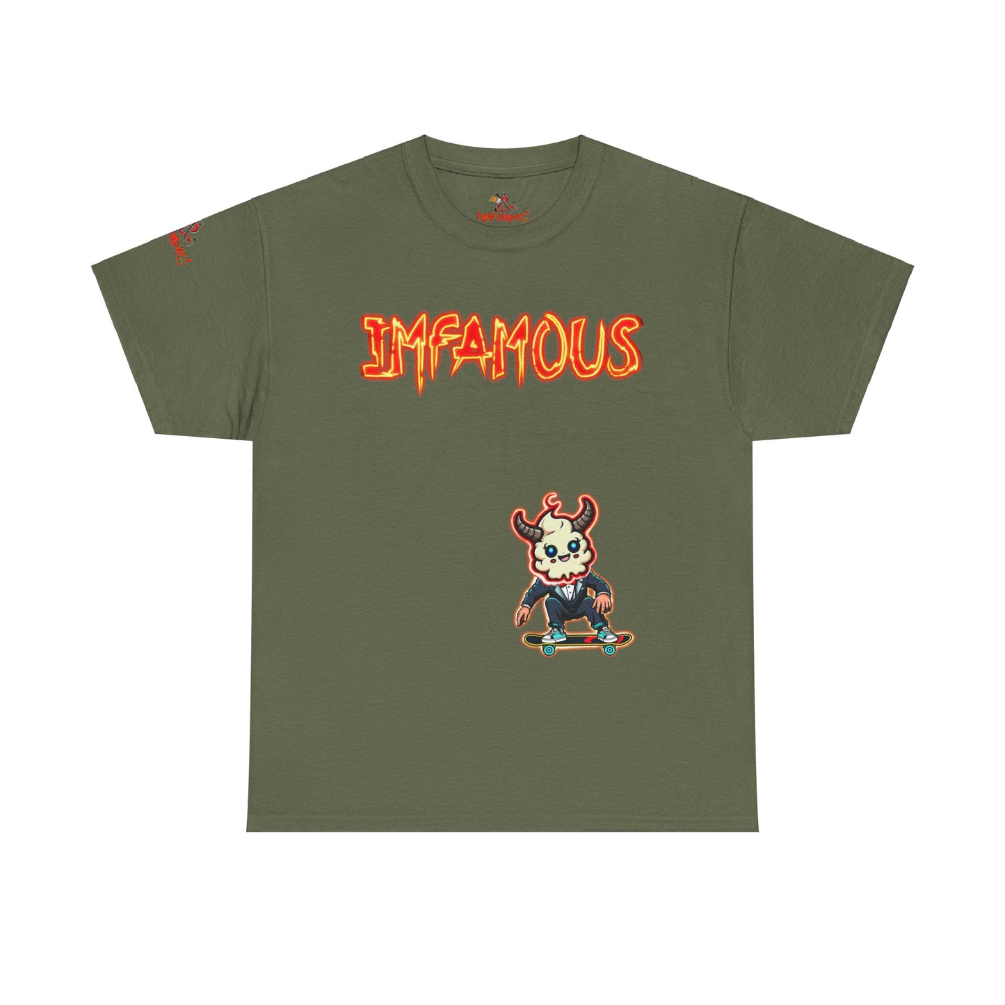 Imfamous jumpin Sad Shit premium graphic Tee - Imfamous Jumping Sad Shit Design