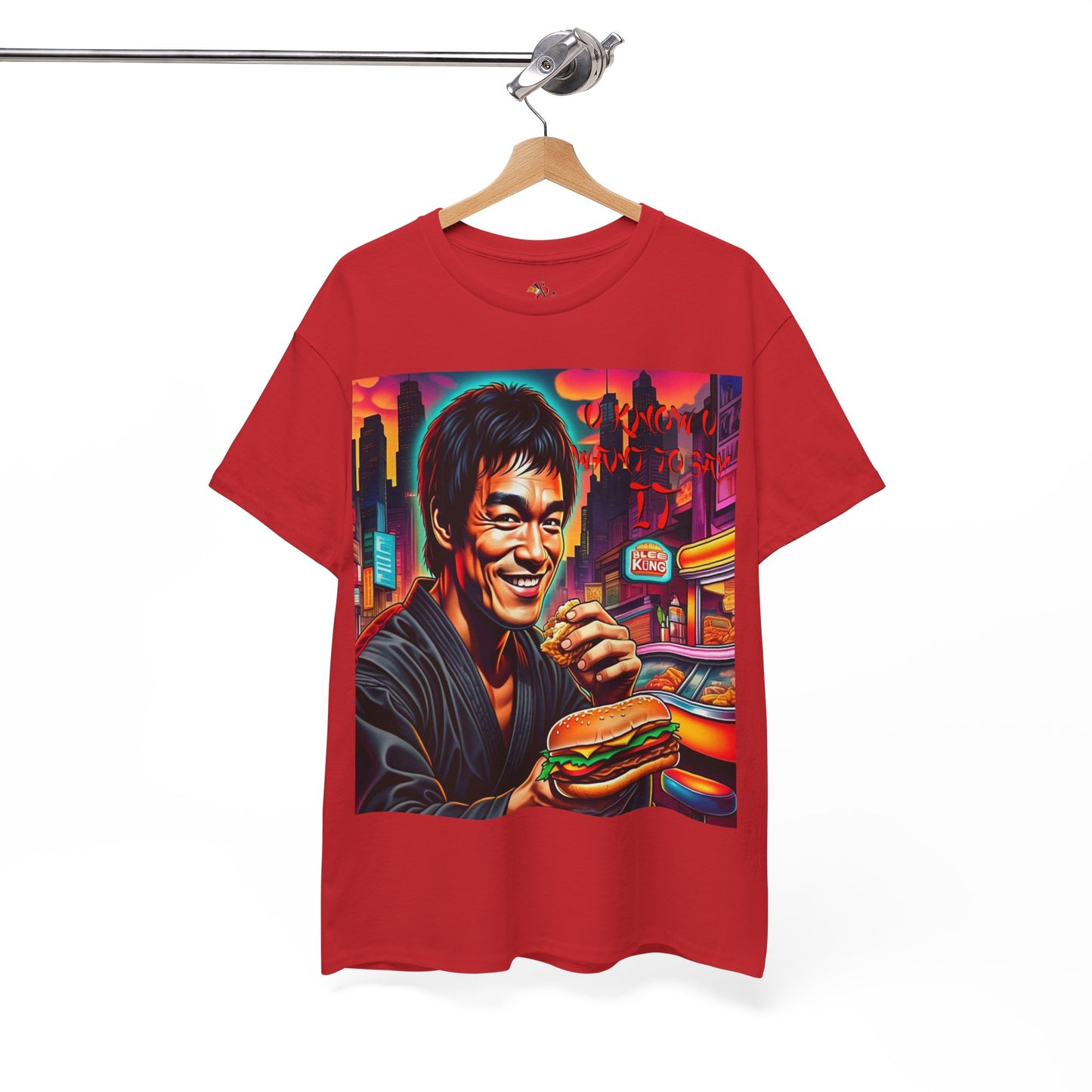 Retro Foodie Unisex Tee - Vibrant impersanation Art, Casual Wear, Gift for Food Lovers, Comic Con Fashion, funny king of Kung fu Tee