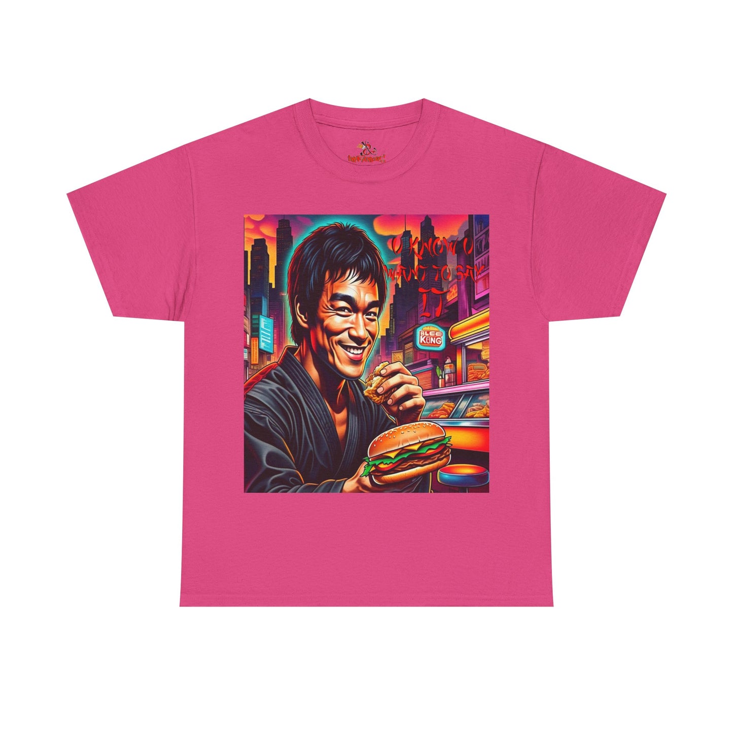 Retro Foodie Unisex Tee - Vibrant impersanation Art, Casual Wear, Gift for Food Lovers, Comic Con Fashion, funny king of Kung fu Tee