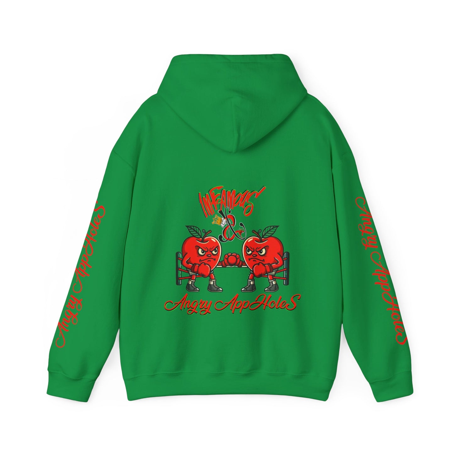 Premium hooded sweatshirt; Imfamous Angry Appholes #2
