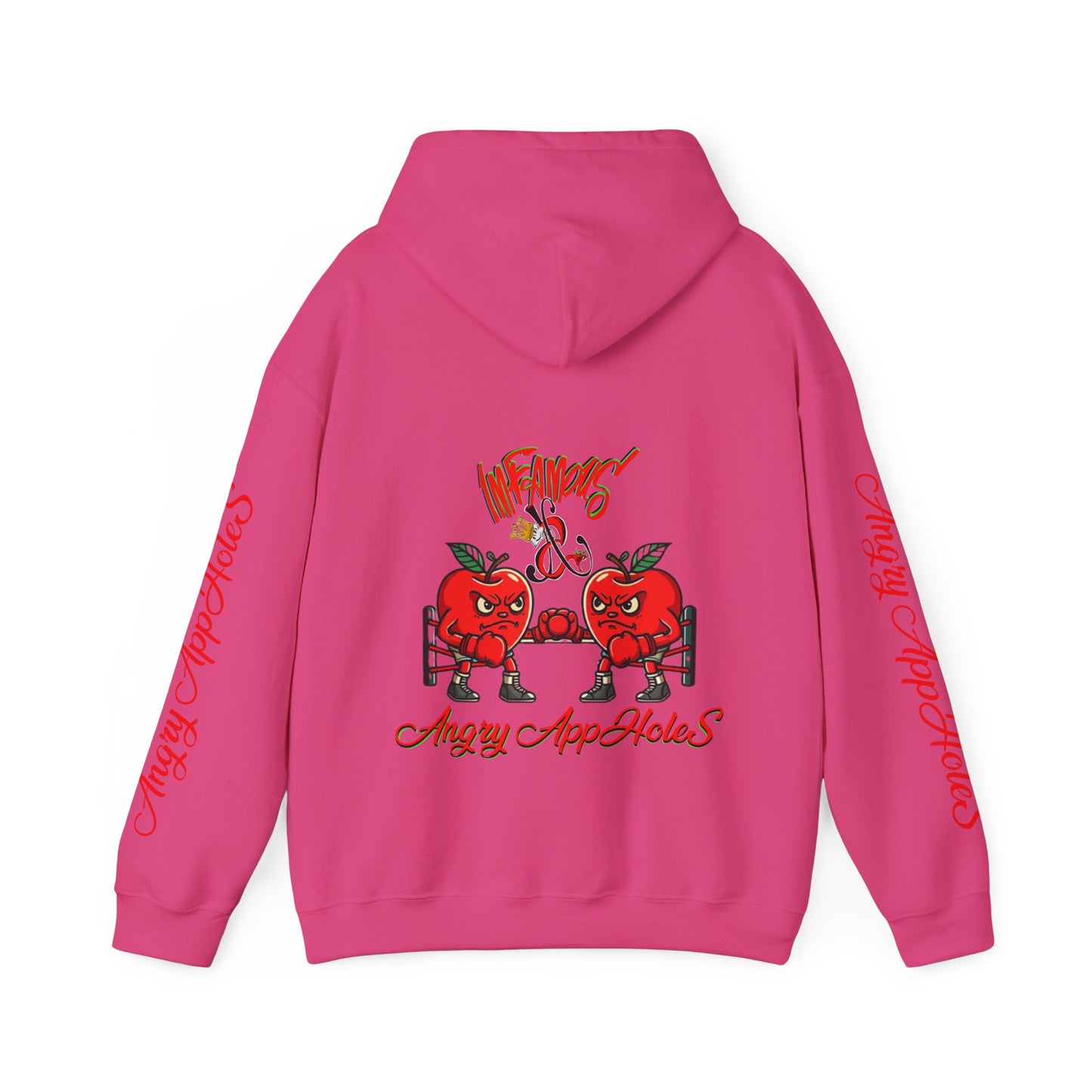 Premium hooded sweatshirt; Imfamous Angry Appholes #2