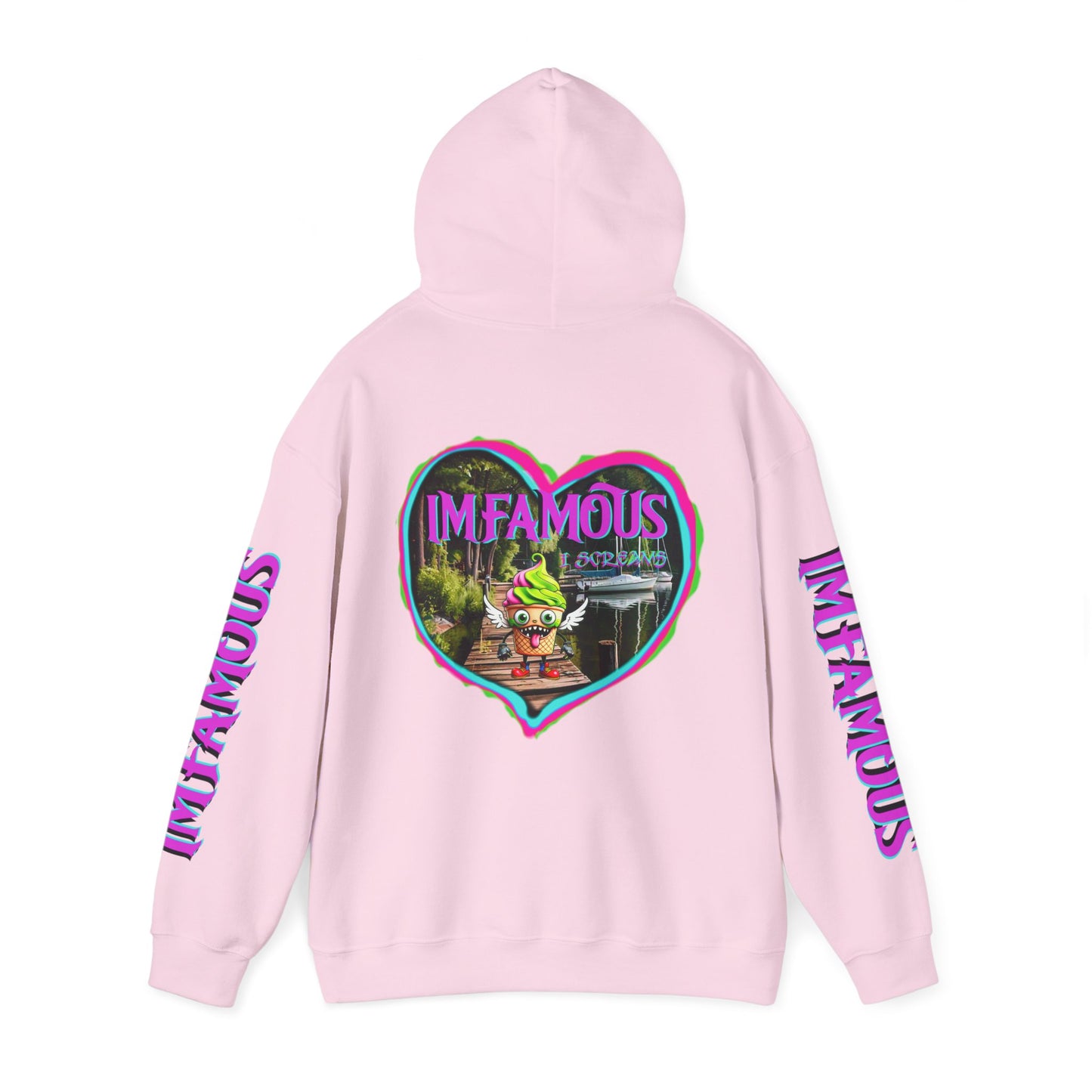 Premium Unisex Heavy Blend™ Hooded Sweatshirt - I love Imfamous i-screams design