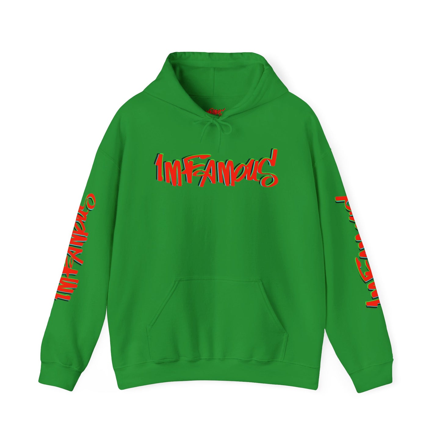 Premium Hooded Sweatshirt - Imfamous Irish Leprechaun on Skateboard Design
