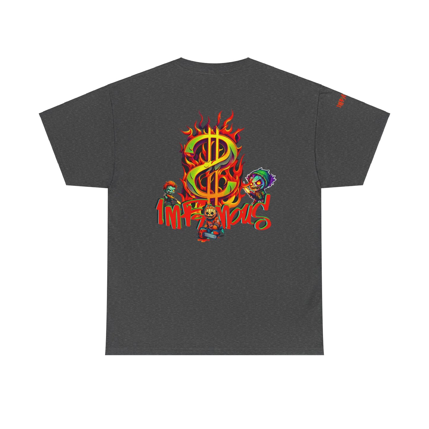 Premium graphic T-shirt - Imfamous halloween logo Design