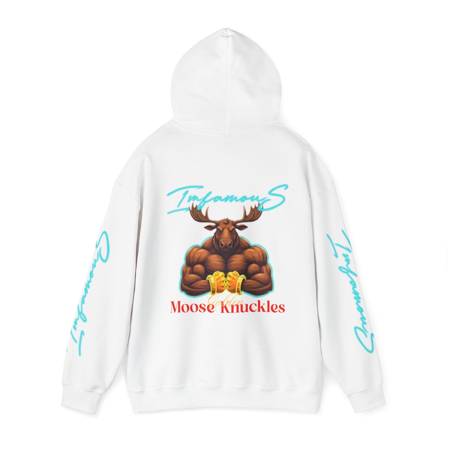 Premium Hooded Sweatshirt - Imfamous Golden Moose Knuckles Design