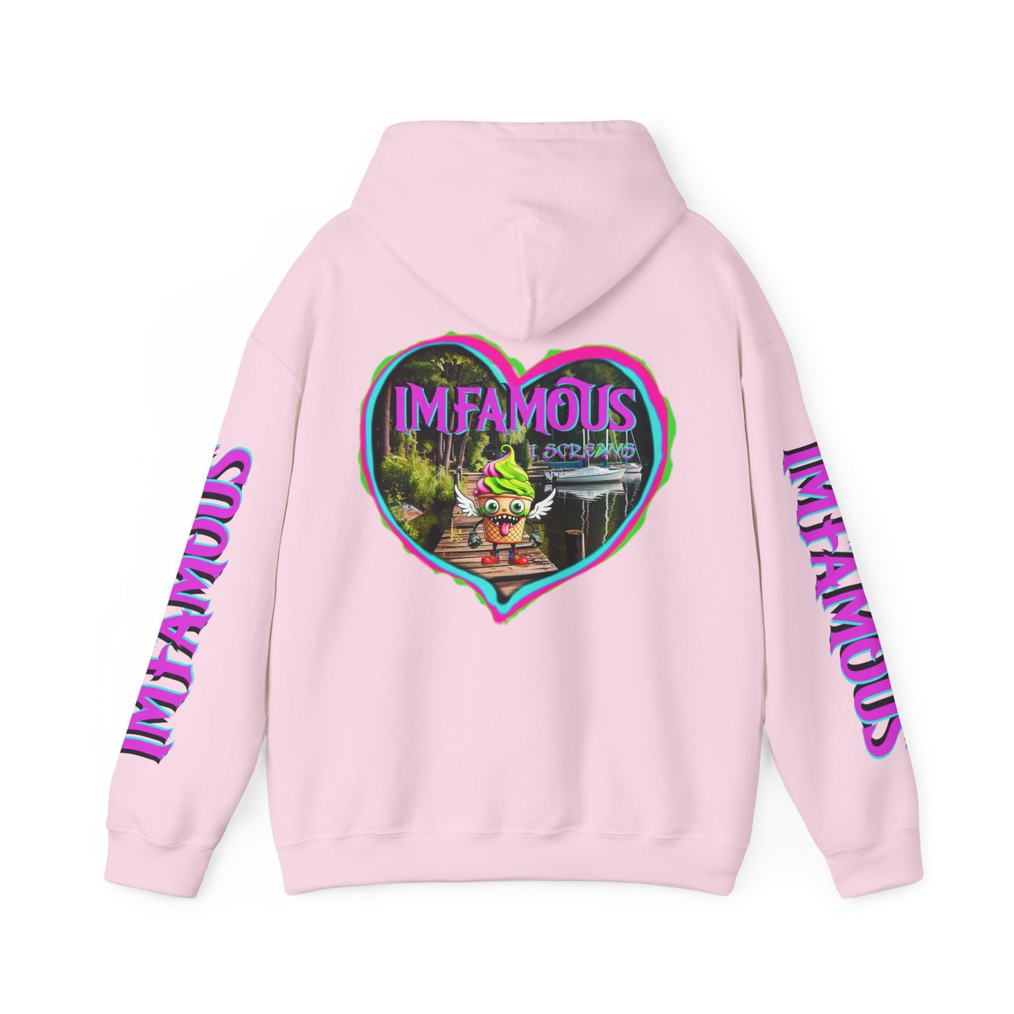 Premium Unisex Heavy Blend™ Hooded Sweatshirt - I love Imfamous i-screams design