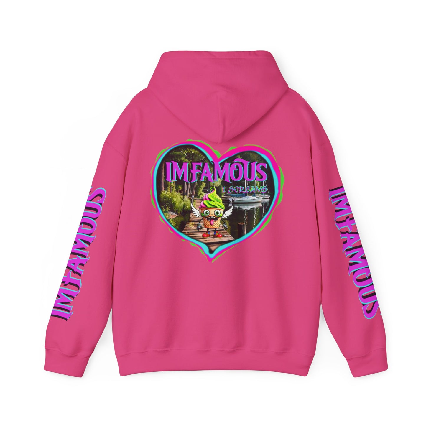 Premium Unisex Heavy Blend™ Hooded Sweatshirt - I love Imfamous i-screams design