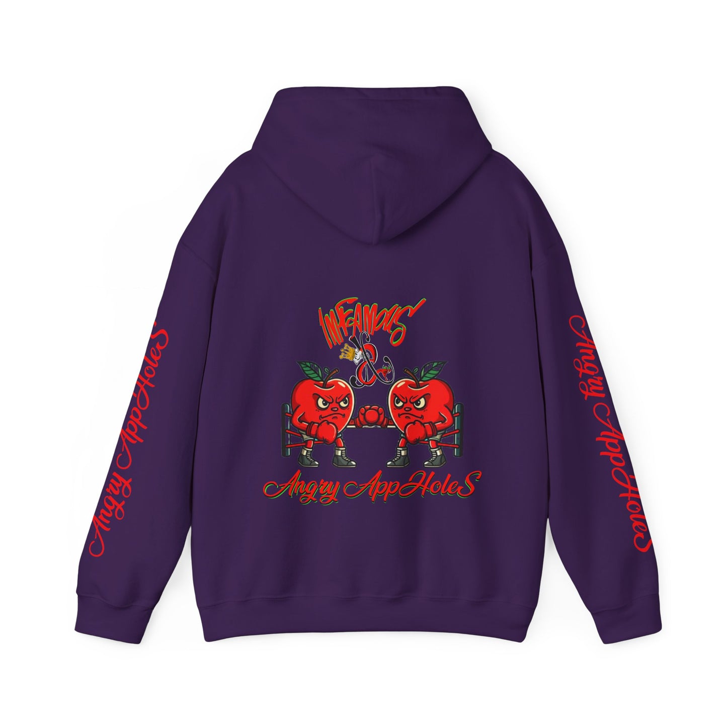 Premium hooded sweatshirt; Imfamous Angry Appholes #2
