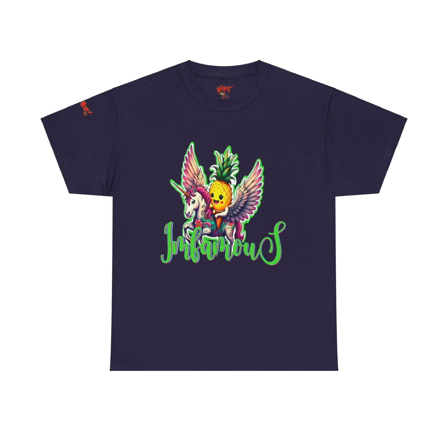 Graphic Tee Unipineapple Flying on Unicorn Heavy Cotton T-shirt