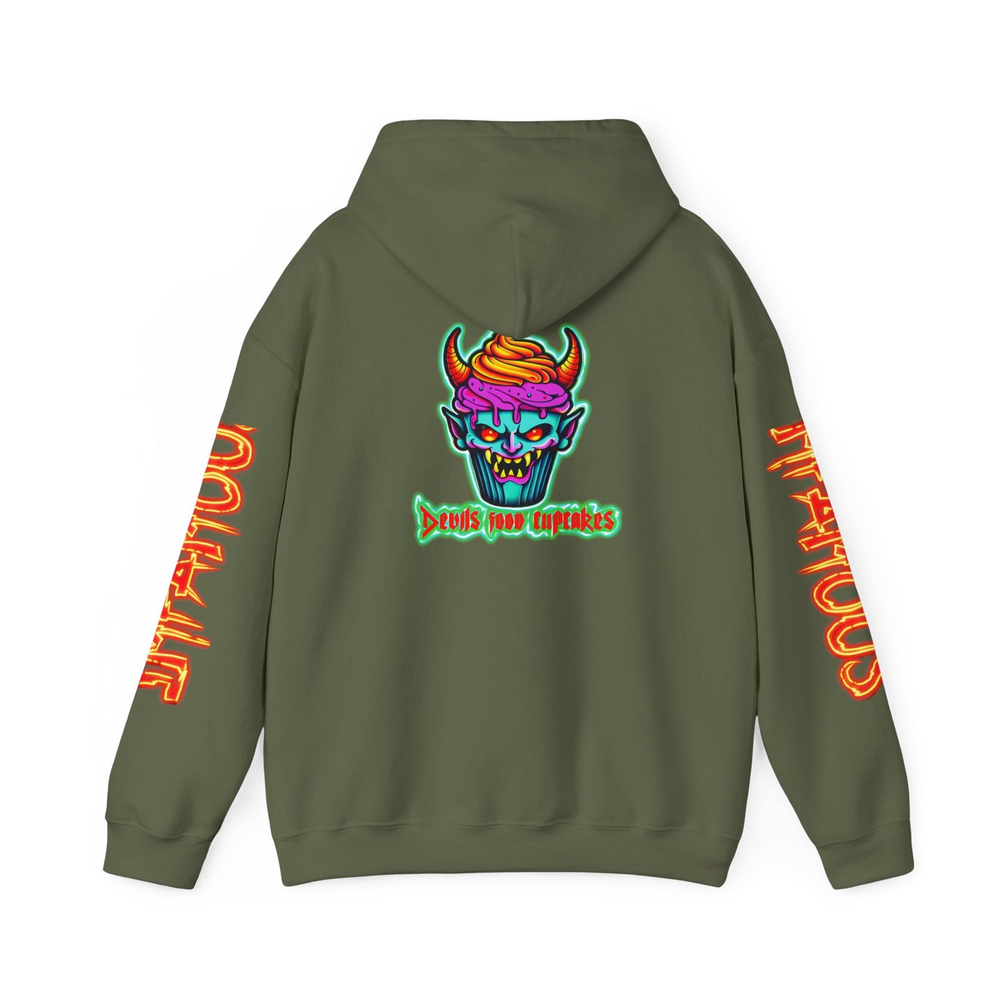 Premium Hooded Sweatshirt Devils Food Cupcake Design #5