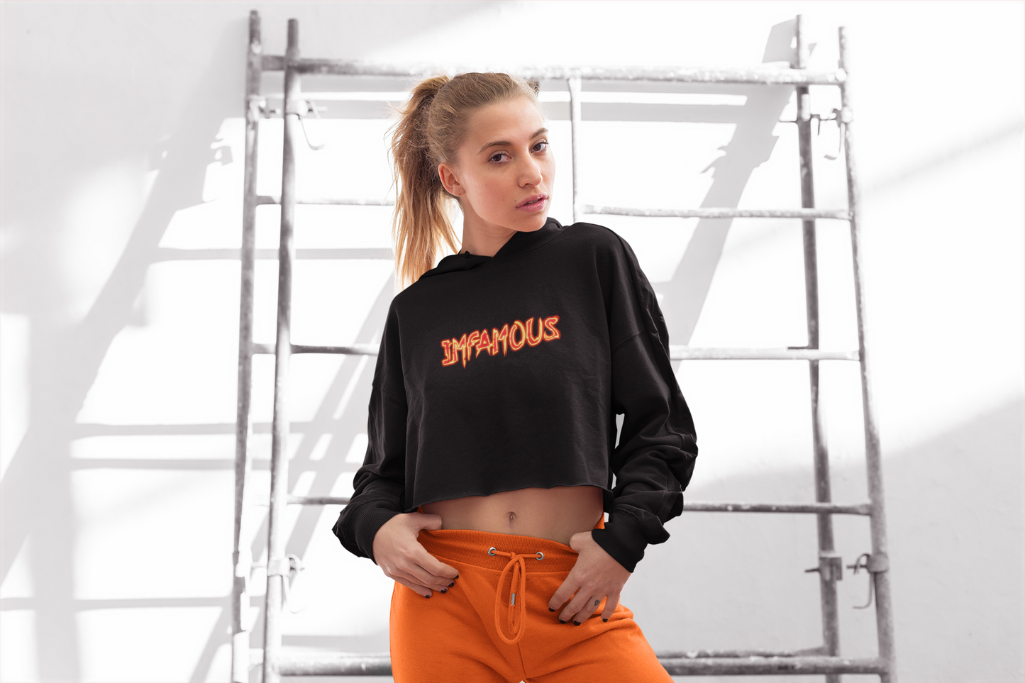 Cropped Hoodie Imfamous Women's Crop Top Sweatshirt