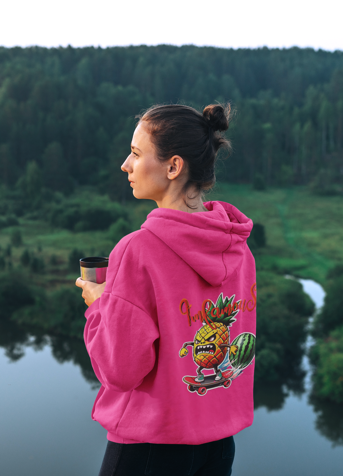 Premium hoodie-Imfamous Angry Pine-Apphole pineapple