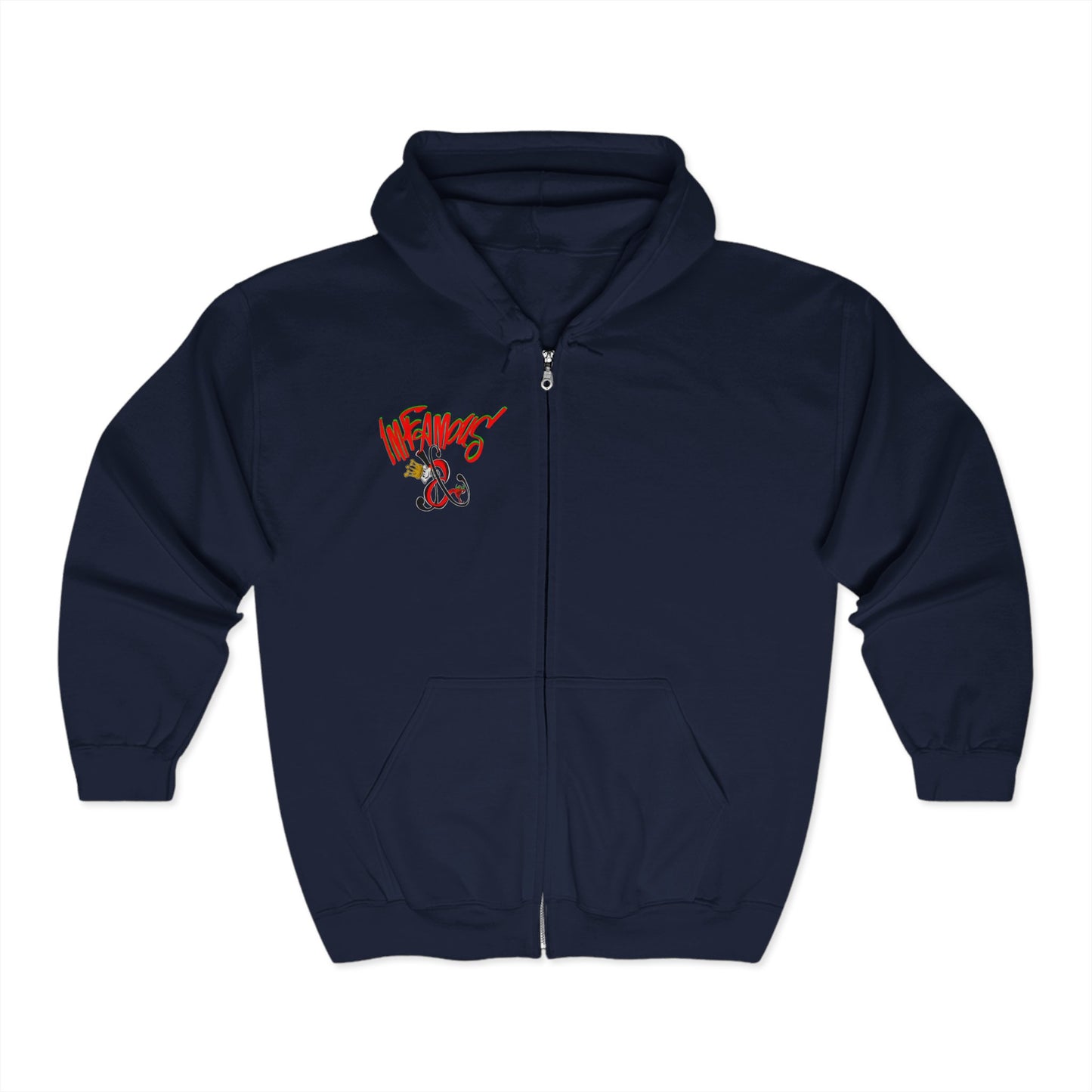 Premium Full Zip Hooded Sweatshirt - Imfamous logo