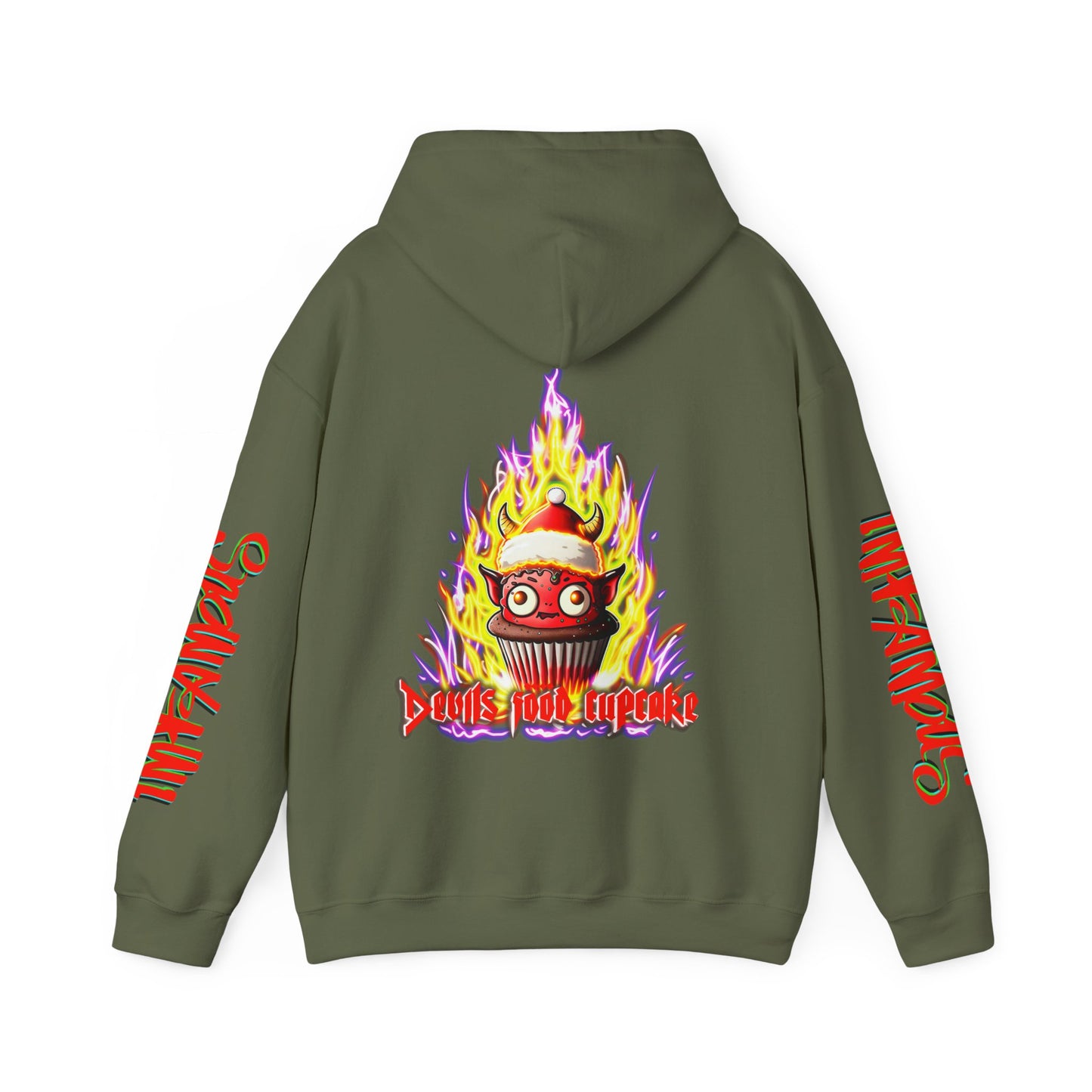 Premium Hooded Sweatshirt - Imfamous Devils Food Cupcake Design