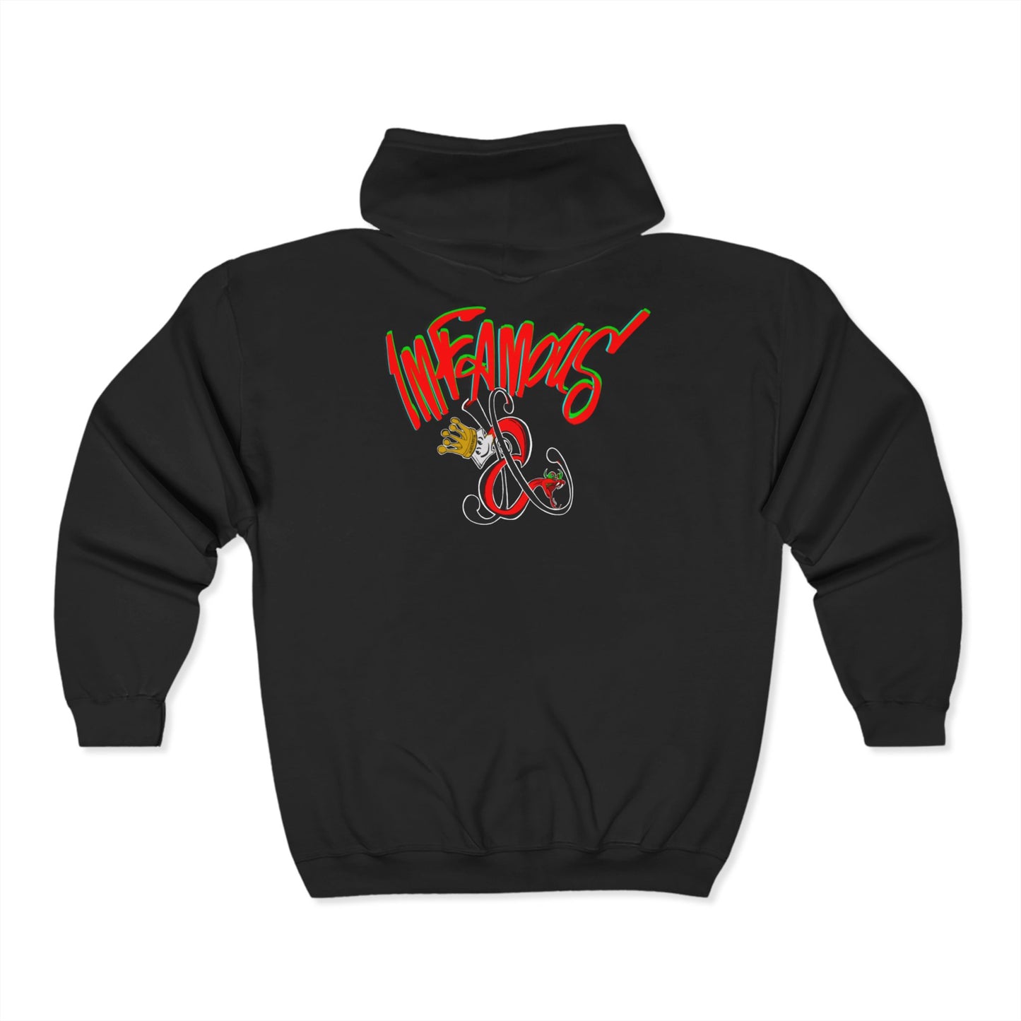 Premium Full Zip Hooded Sweatshirt - Imfamous logo