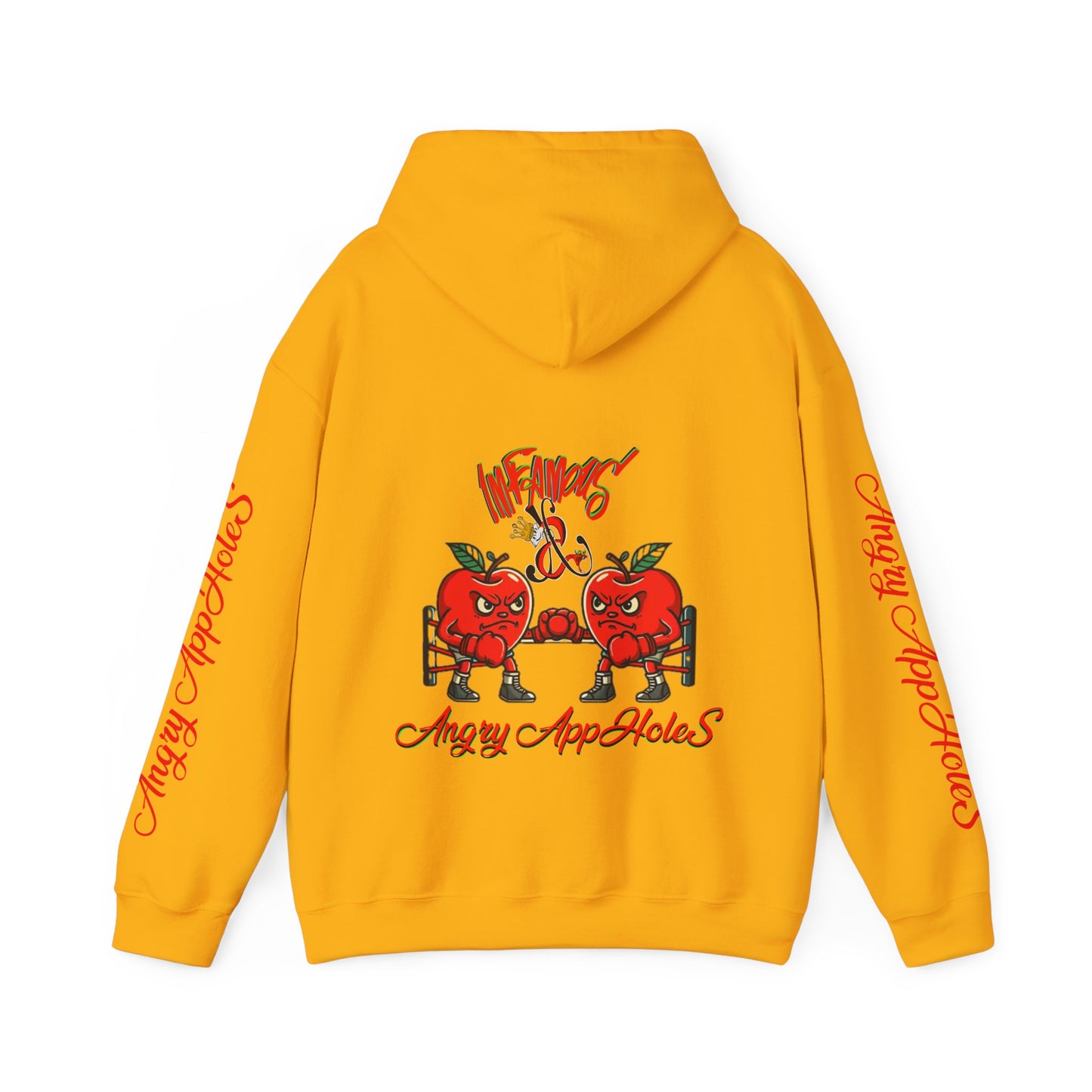 Premium hooded sweatshirt; Imfamous Angry Appholes #2