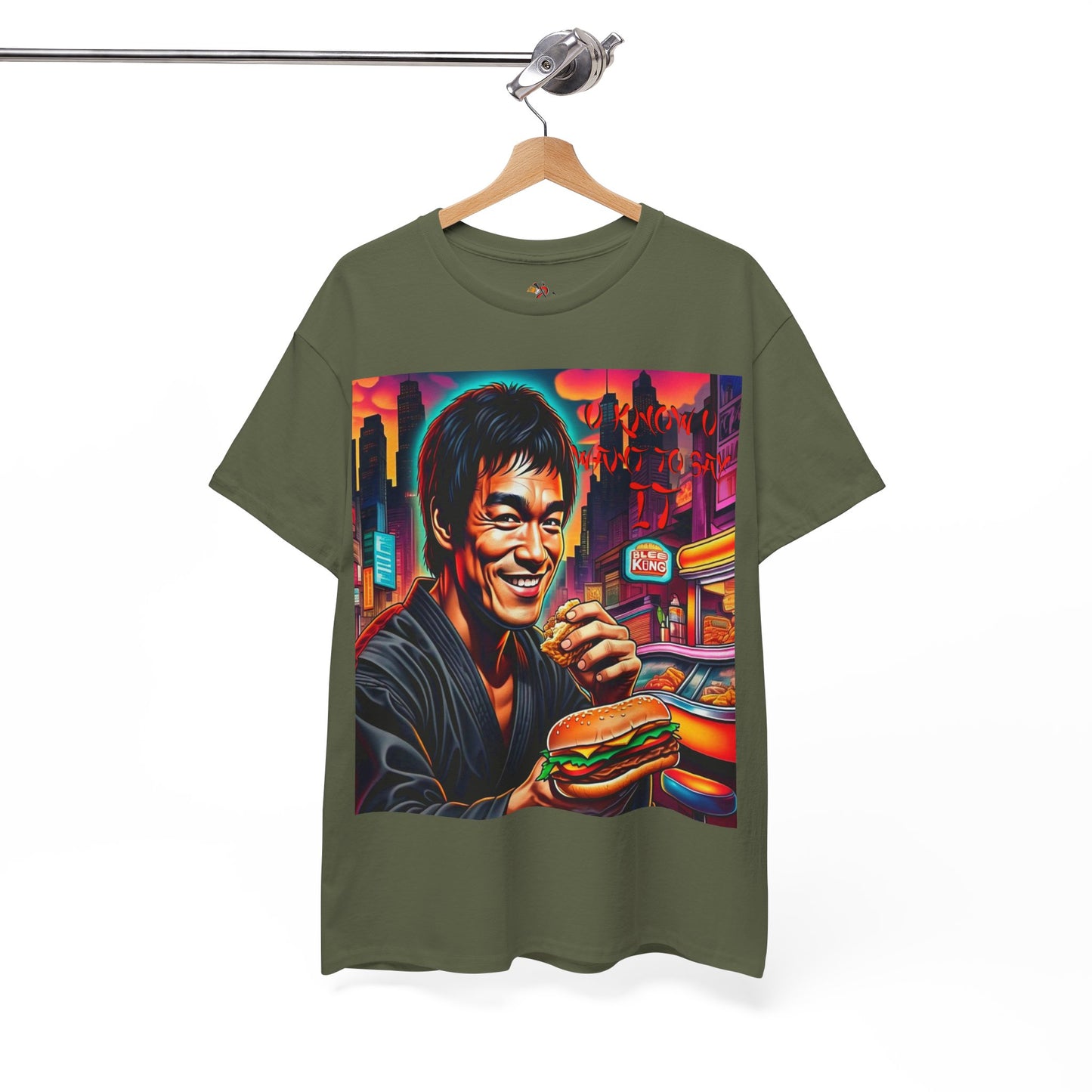 Retro Foodie Unisex Tee - Vibrant impersanation Art, Casual Wear, Gift for Food Lovers, Comic Con Fashion, funny king of Kung fu Tee