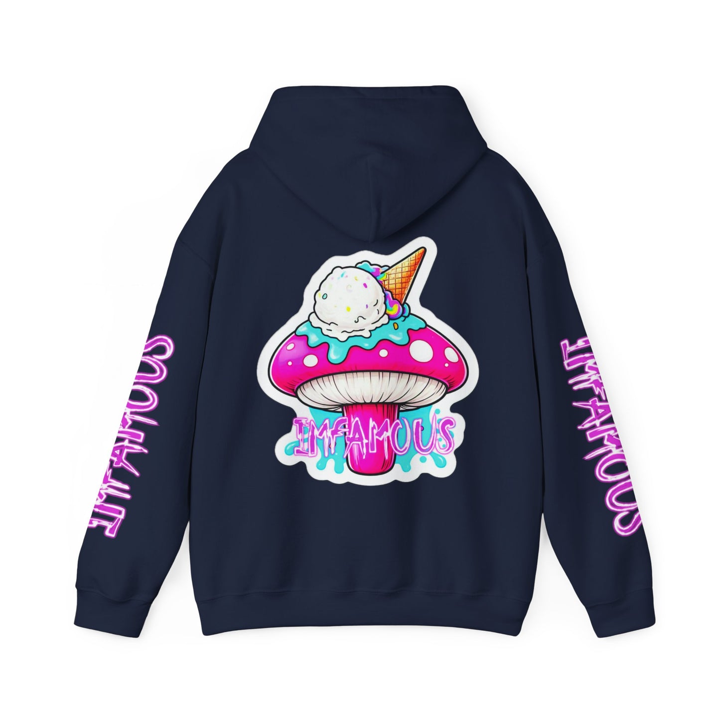 Premium Hooded Sweatshirt - Imfamous Ice Cream Psychedelic Mushroom Tip Design