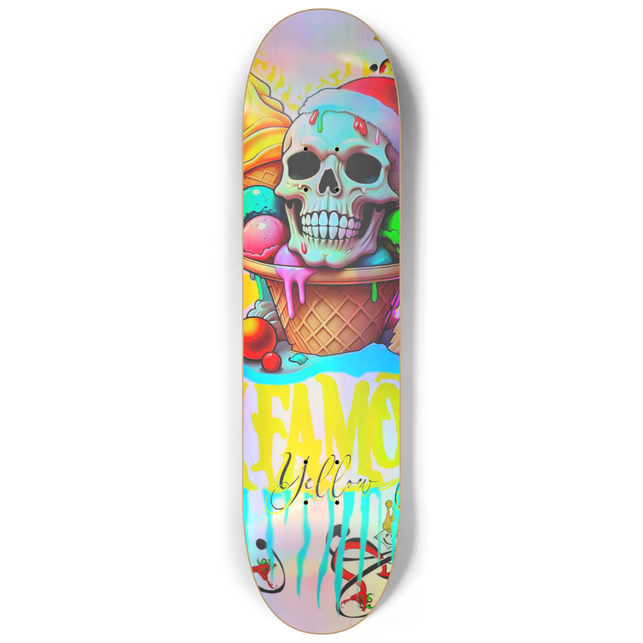 Imfamous yellow Snow I-scream Skateboard Series