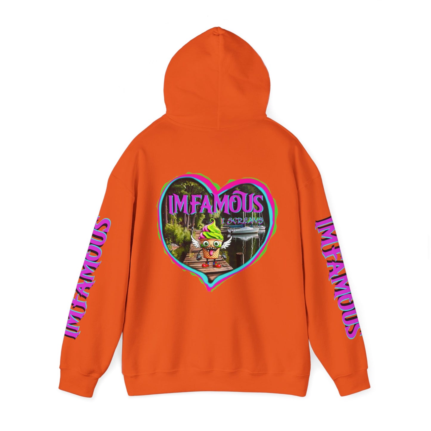 Premium Unisex Heavy Blend™ Hooded Sweatshirt - I love Imfamous i-screams design