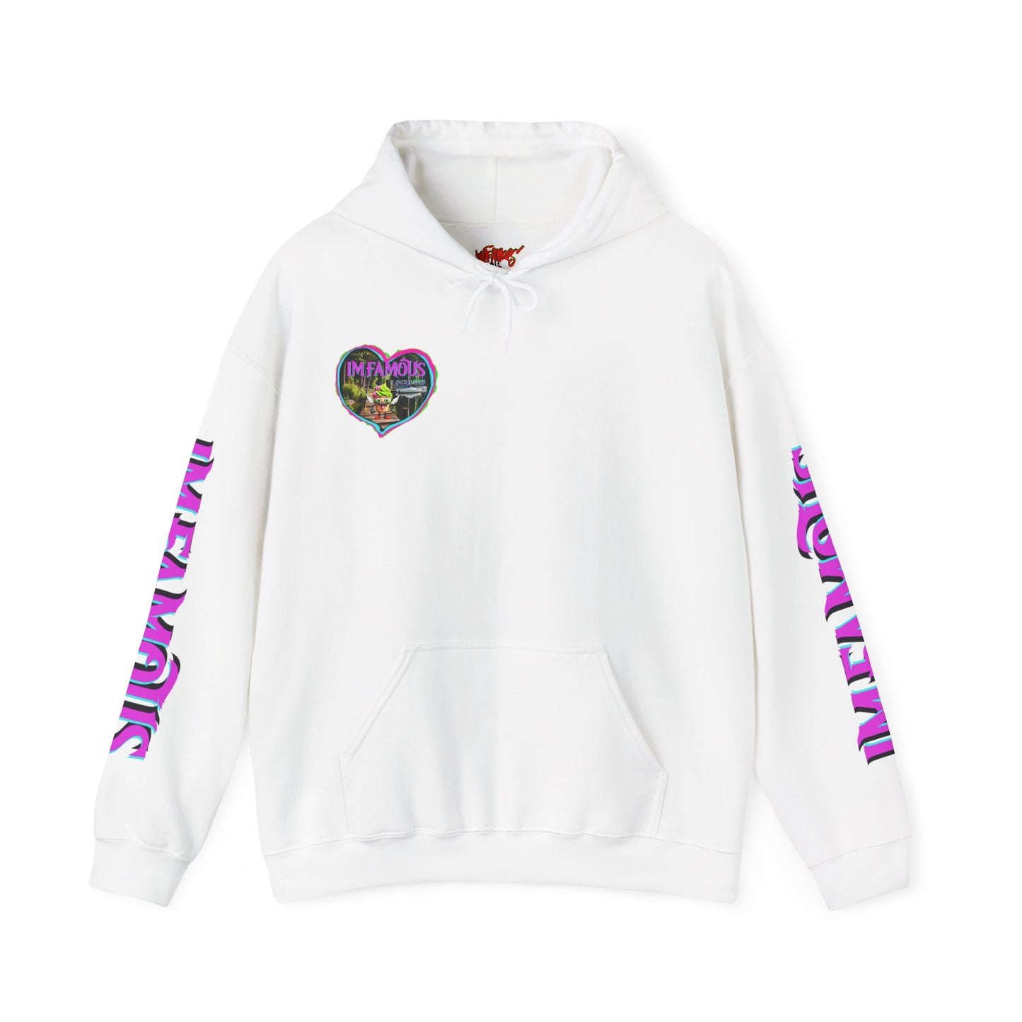 Premium Unisex Heavy Blend™ Hooded Sweatshirt - I love Imfamous i-screams design