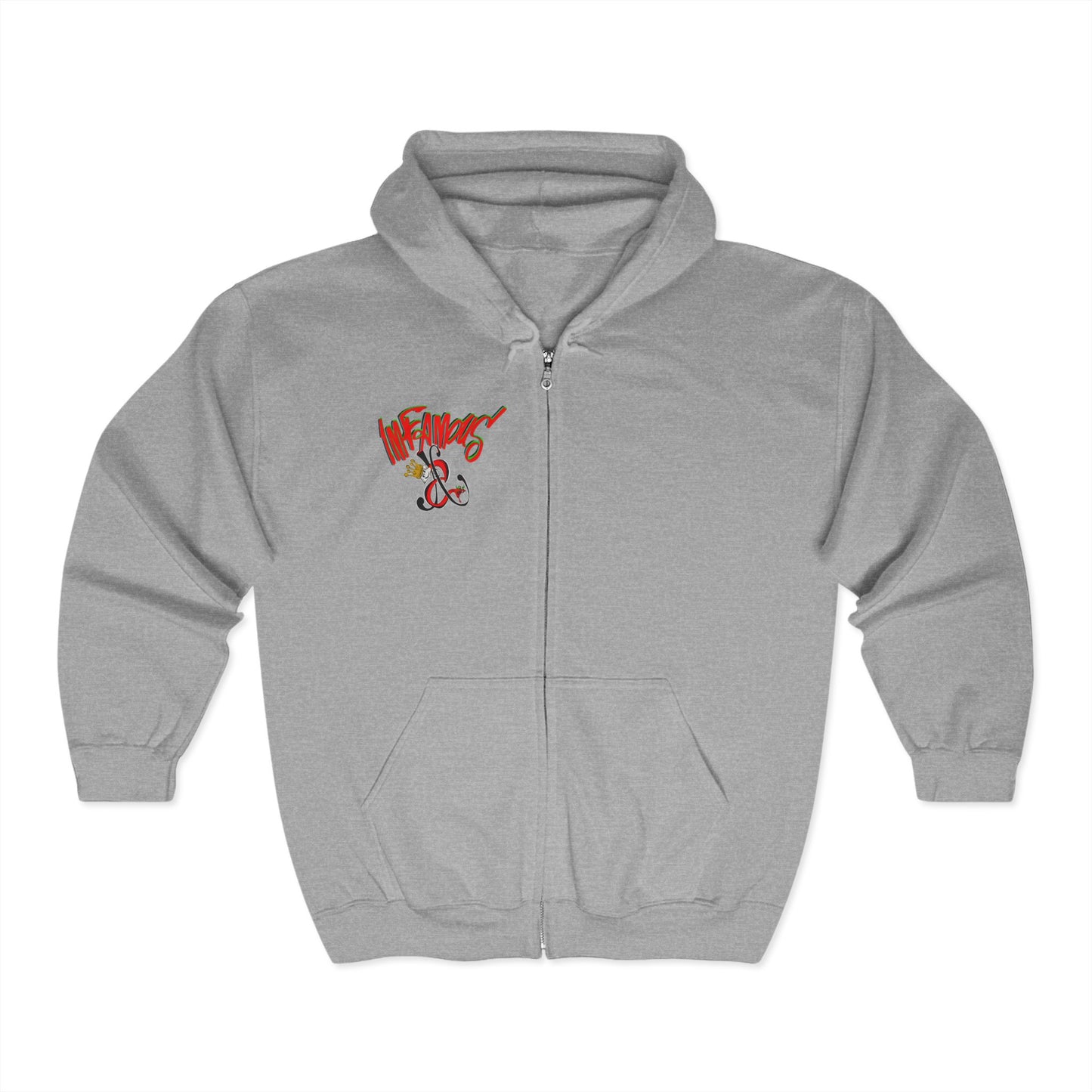 Premium Full Zip Hooded Sweatshirt - Imfamous logo