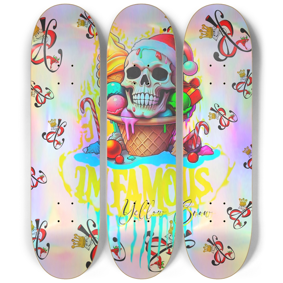Imfamous yellow Snow I-scream Skateboard Series