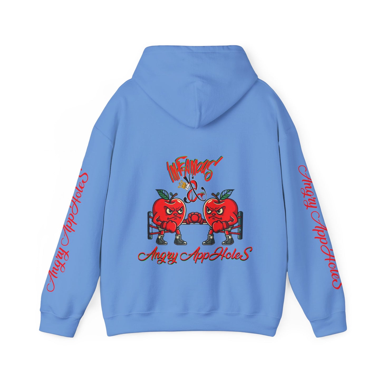 Premium hooded sweatshirt; Imfamous Angry Appholes #2