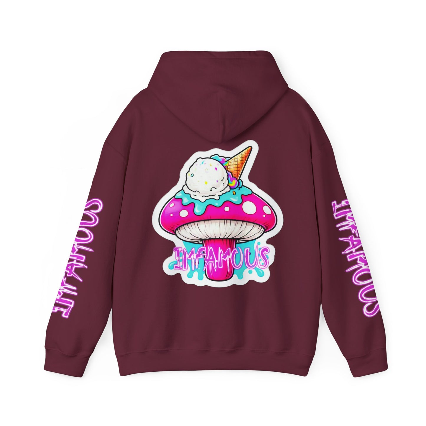 Premium Hooded Sweatshirt - Imfamous Ice Cream Psychedelic Mushroom Tip Design