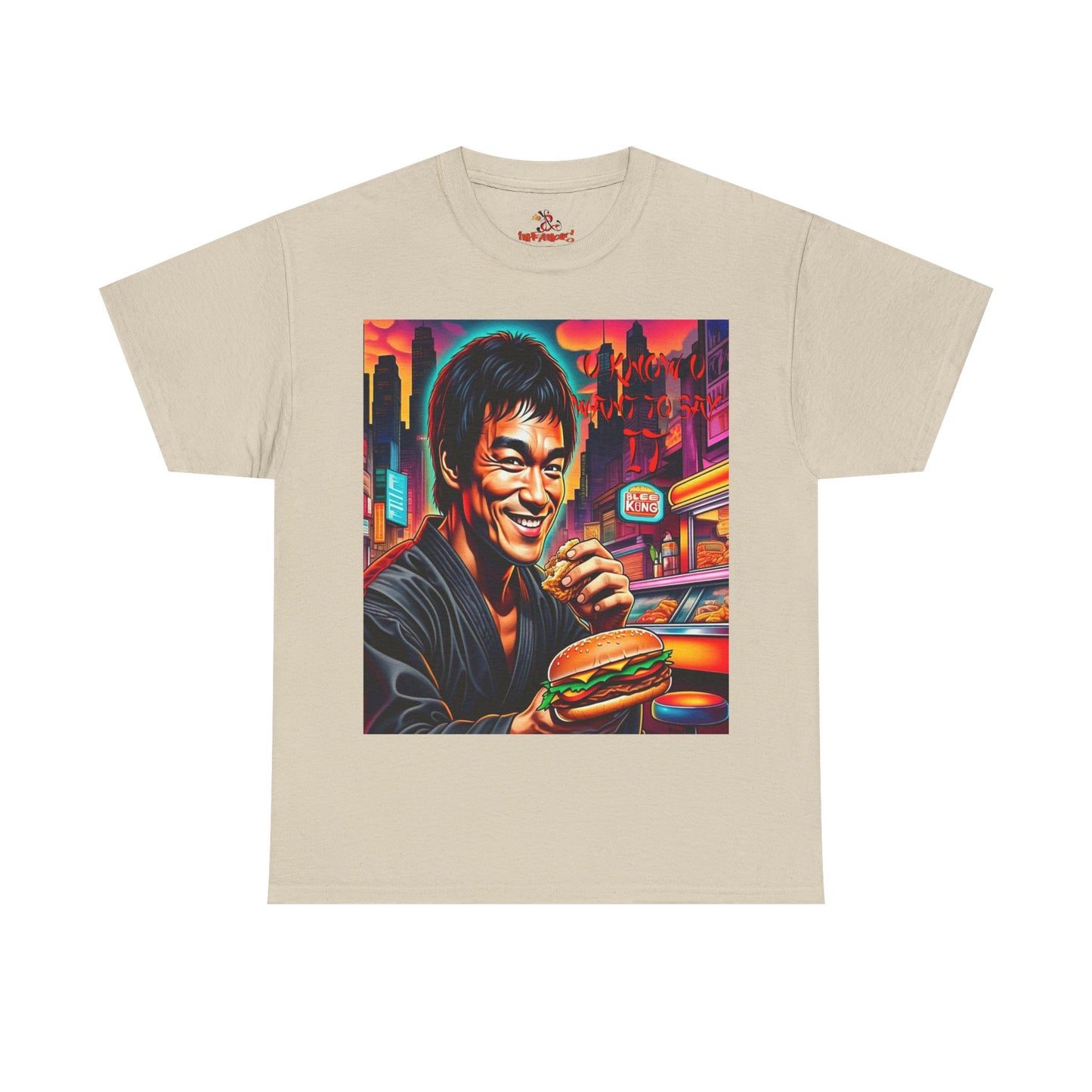 Retro Foodie Unisex Tee - Vibrant impersanation Art, Casual Wear, Gift for Food Lovers, Comic Con Fashion, funny king of Kung fu Tee