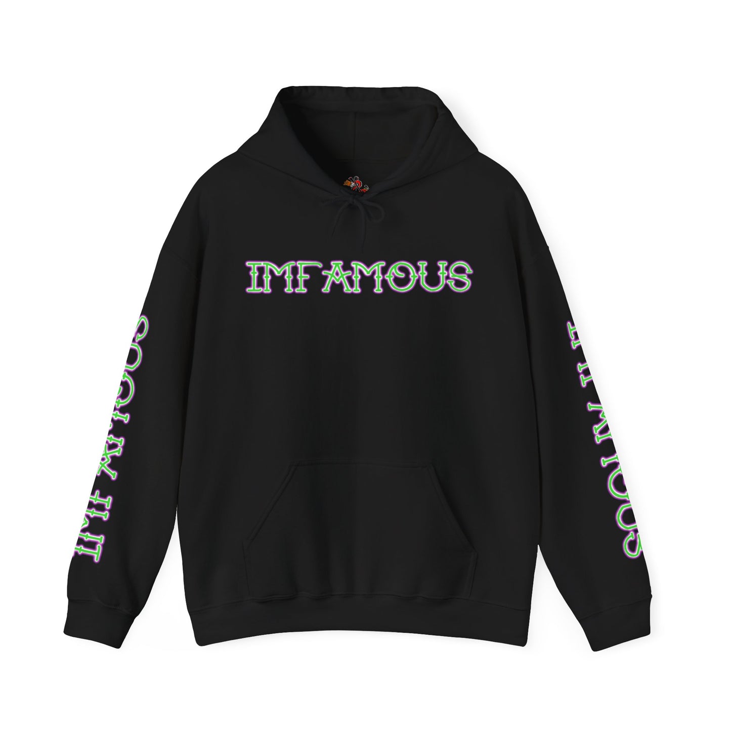 Premium Hooded Sweatshirt - Imfamous 3 Legged Pickle Tickle Tea Bag Design