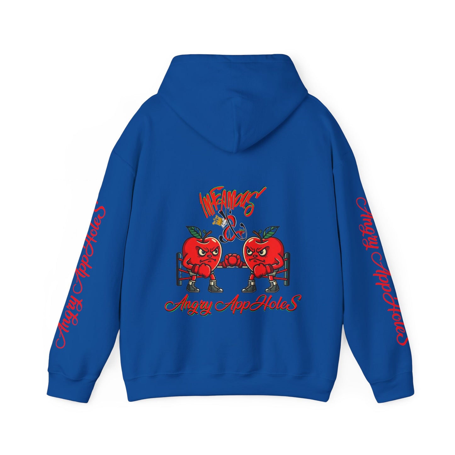 Premium hooded sweatshirt; Imfamous Angry Appholes #2