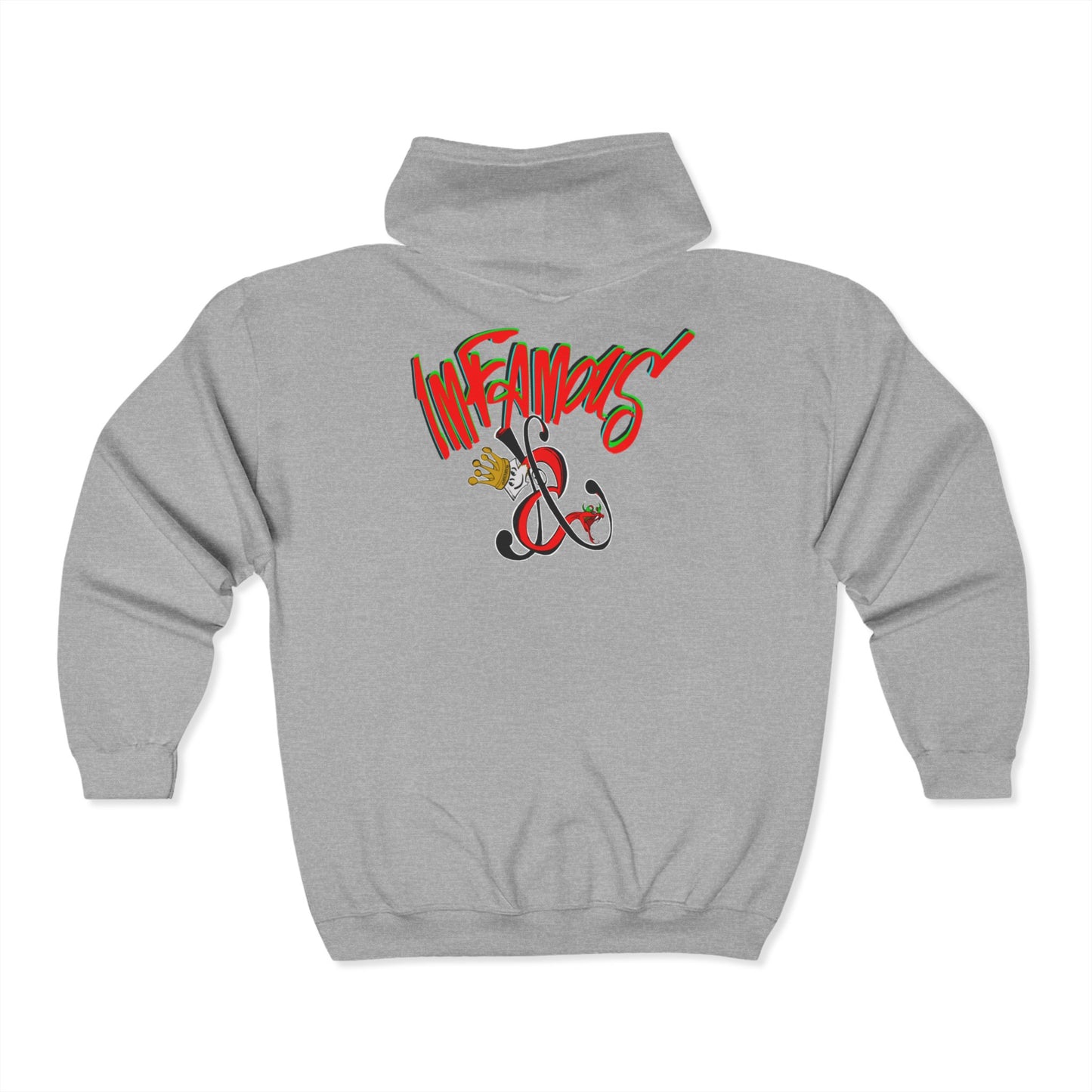 Premium Full Zip Hooded Sweatshirt - Imfamous logo