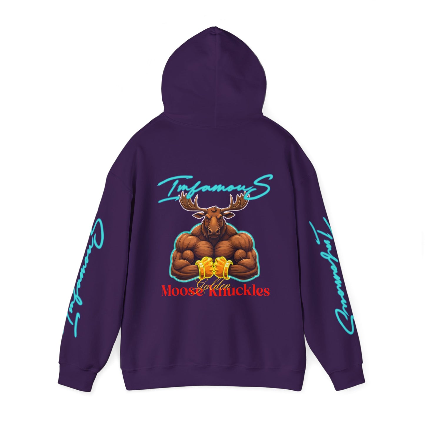 Premium Hooded Sweatshirt - Imfamous Golden Moose Knuckles Design