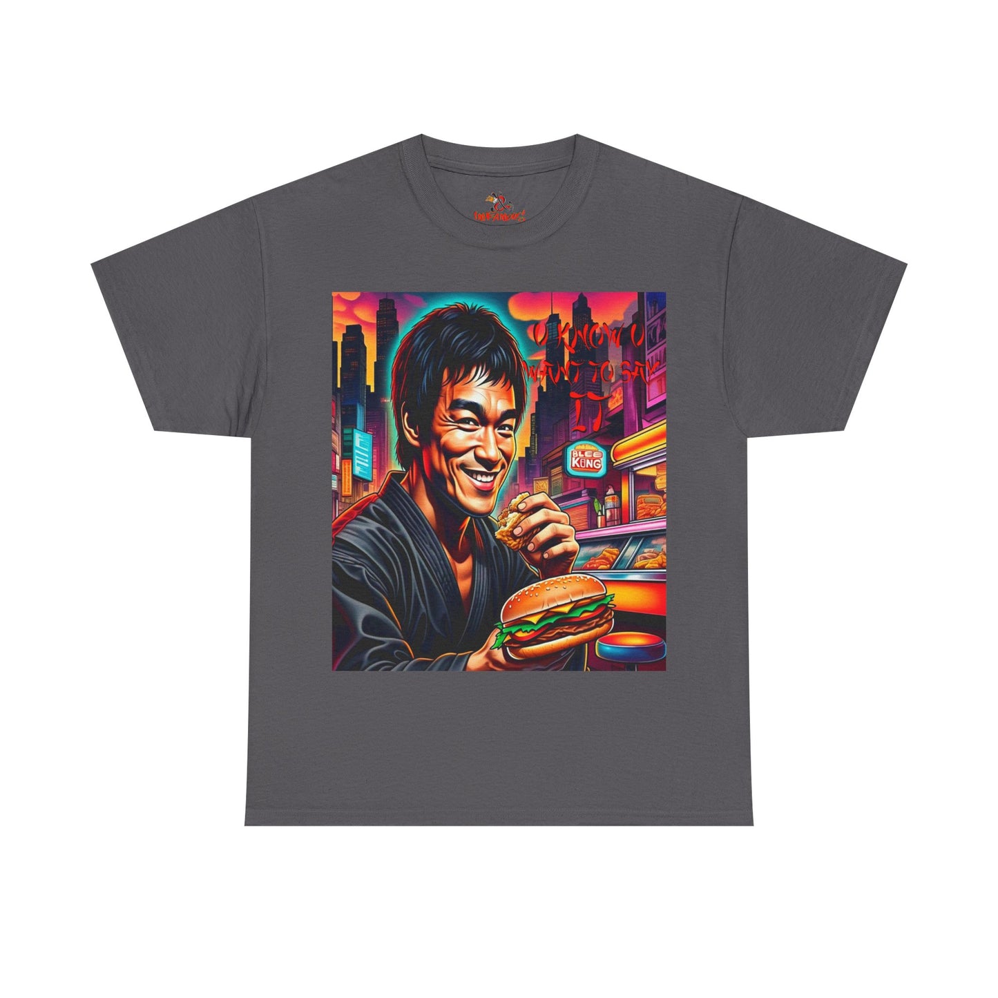 Retro Foodie Unisex Tee - Vibrant impersanation Art, Casual Wear, Gift for Food Lovers, Comic Con Fashion, funny king of Kung fu Tee