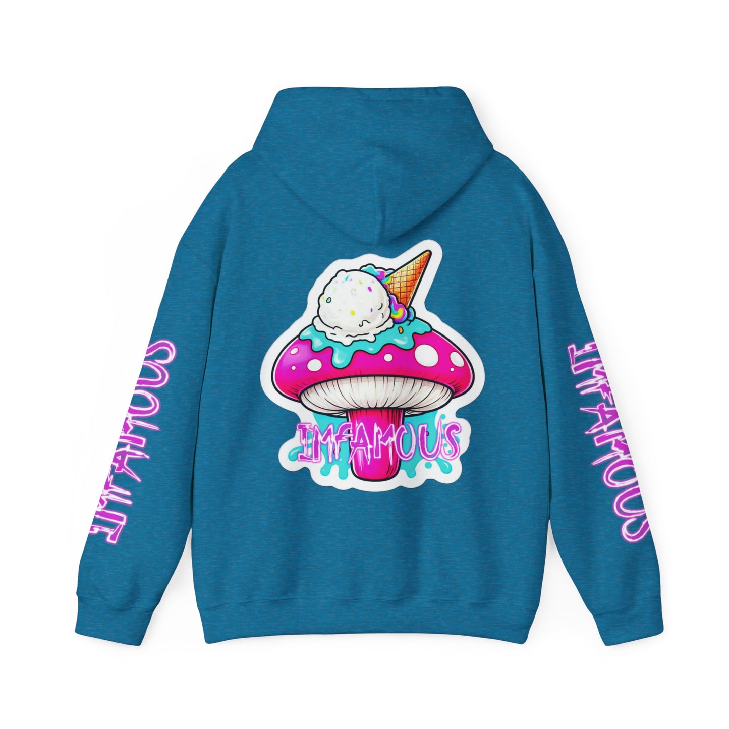 Premium Hooded Sweatshirt - Imfamous Ice Cream Psychedelic Mushroom Tip Design