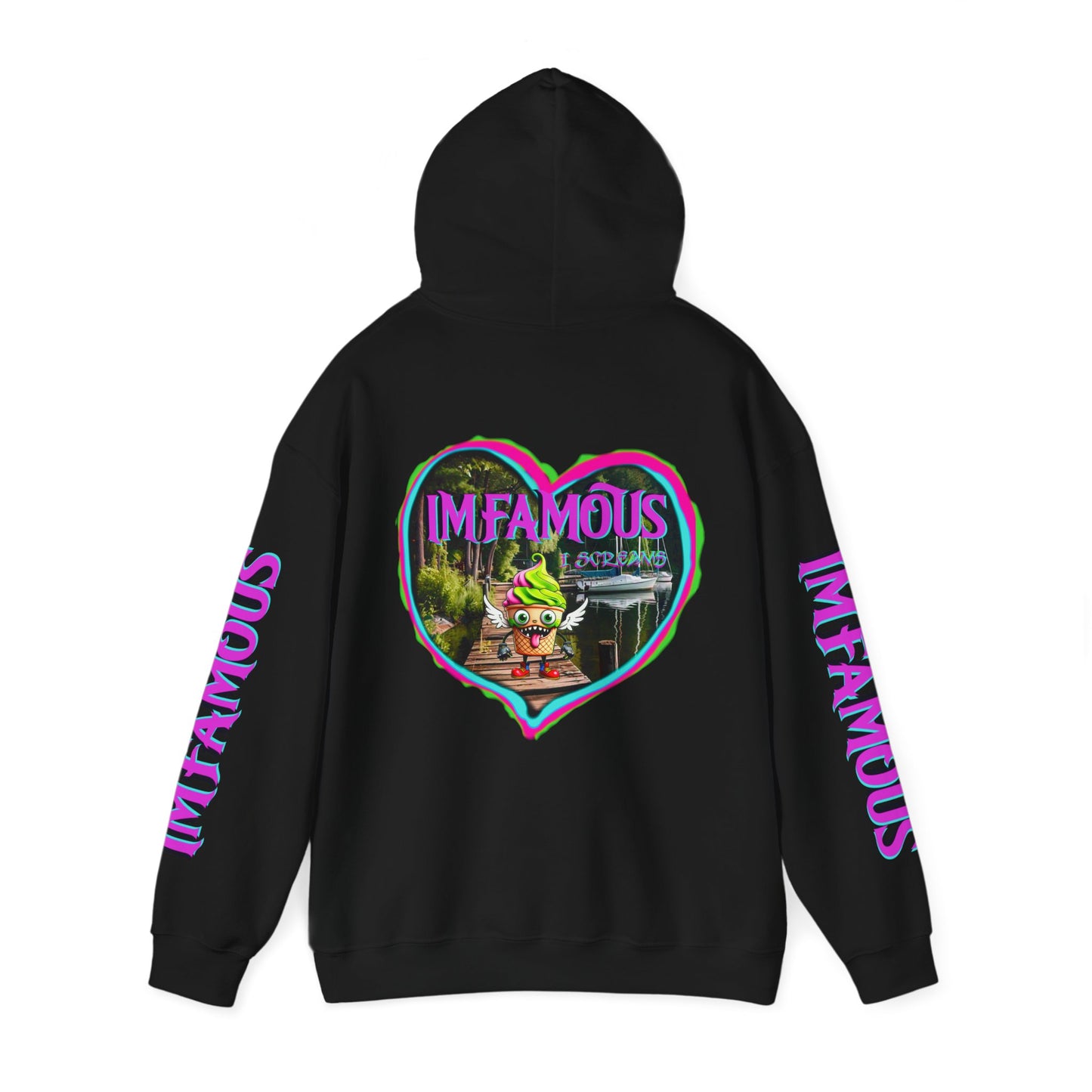 Premium Unisex Heavy Blend™ Hooded Sweatshirt - I love Imfamous i-screams design